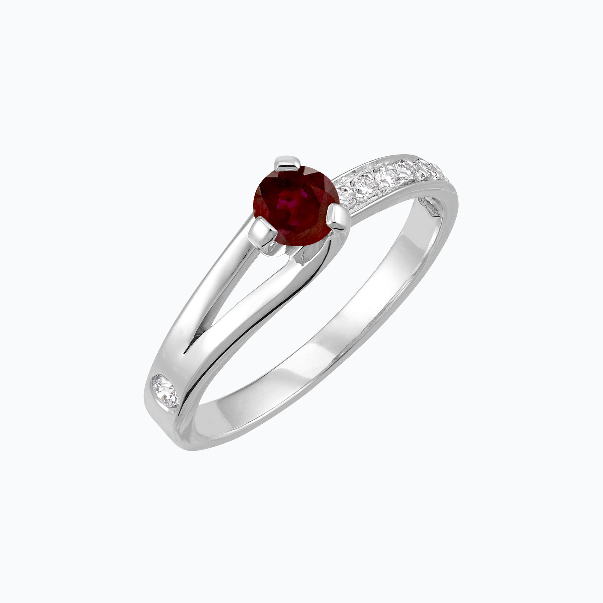 Solitaire Pavé Étoile Rubis 4.5 mm