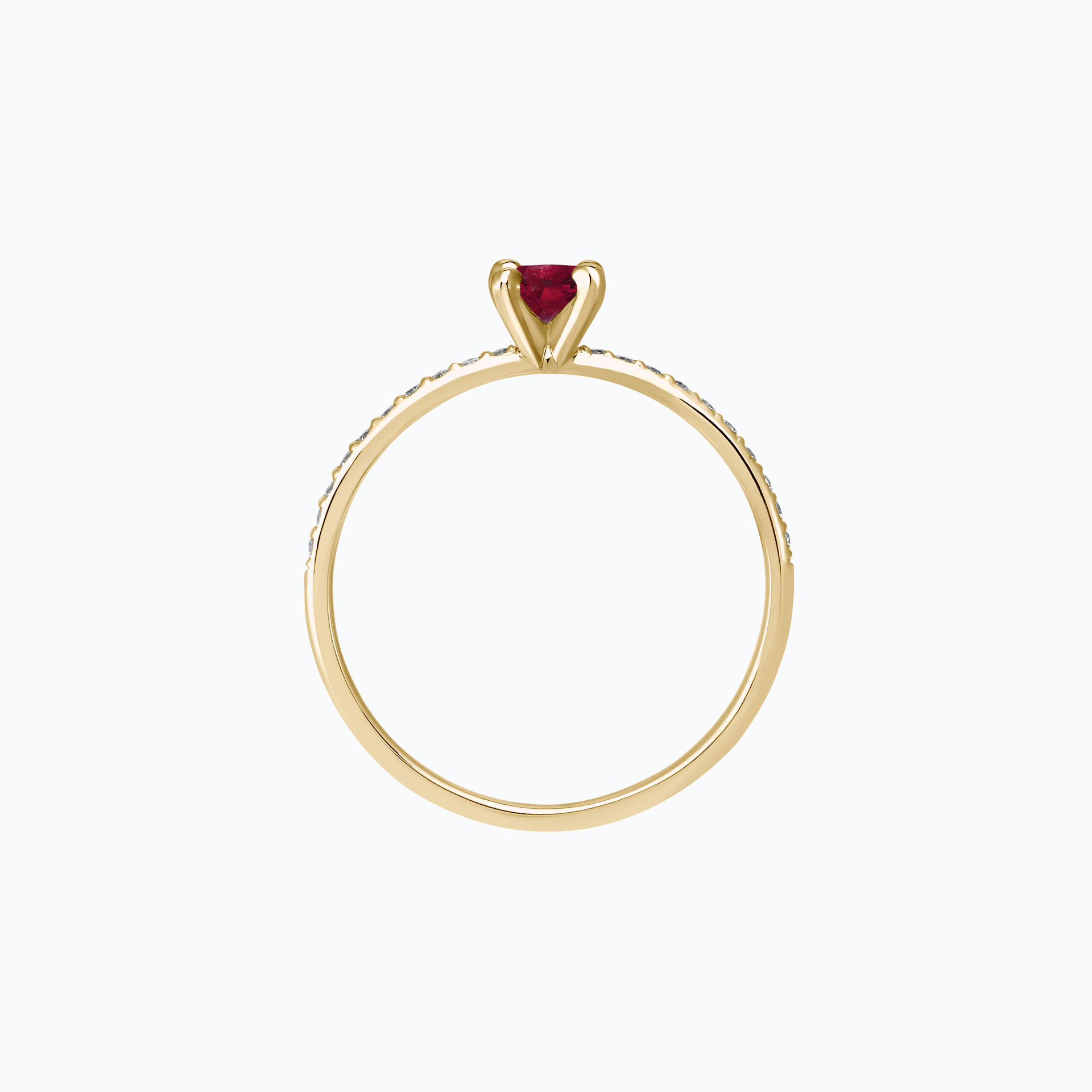 Solitaire Pavé Séléné Rubis 4.5 mm