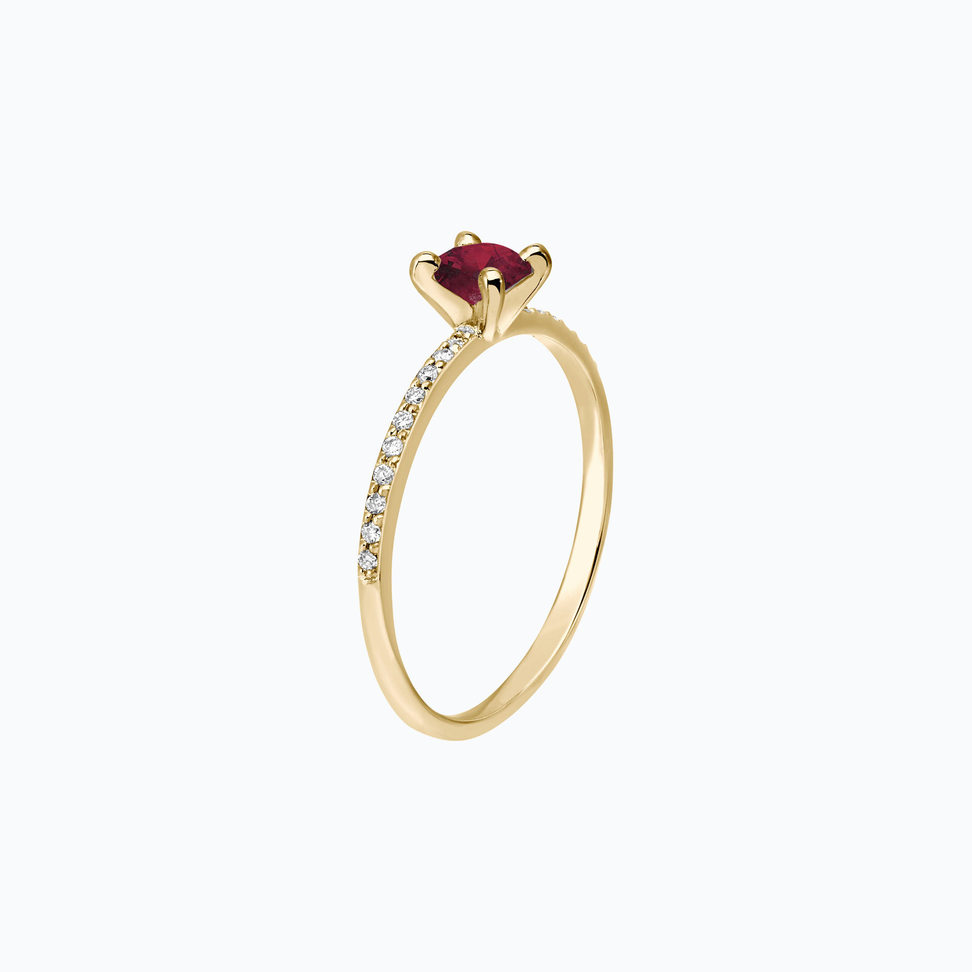 Solitaire Pavé Séléné Rubis 4.5 mm