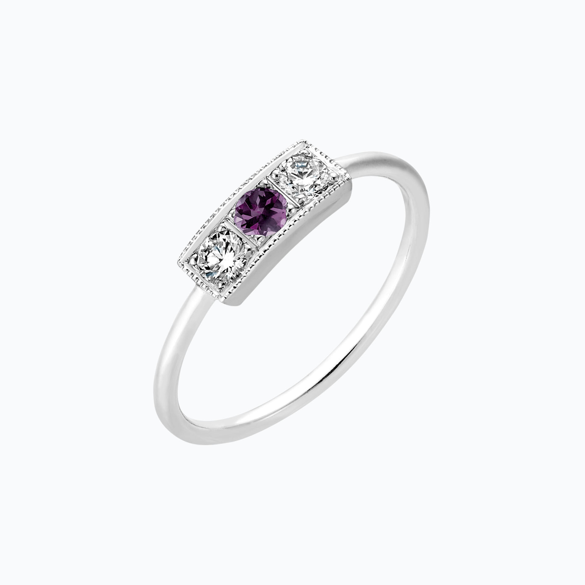Solitaire Cybèle Millegrain Saphir Violet