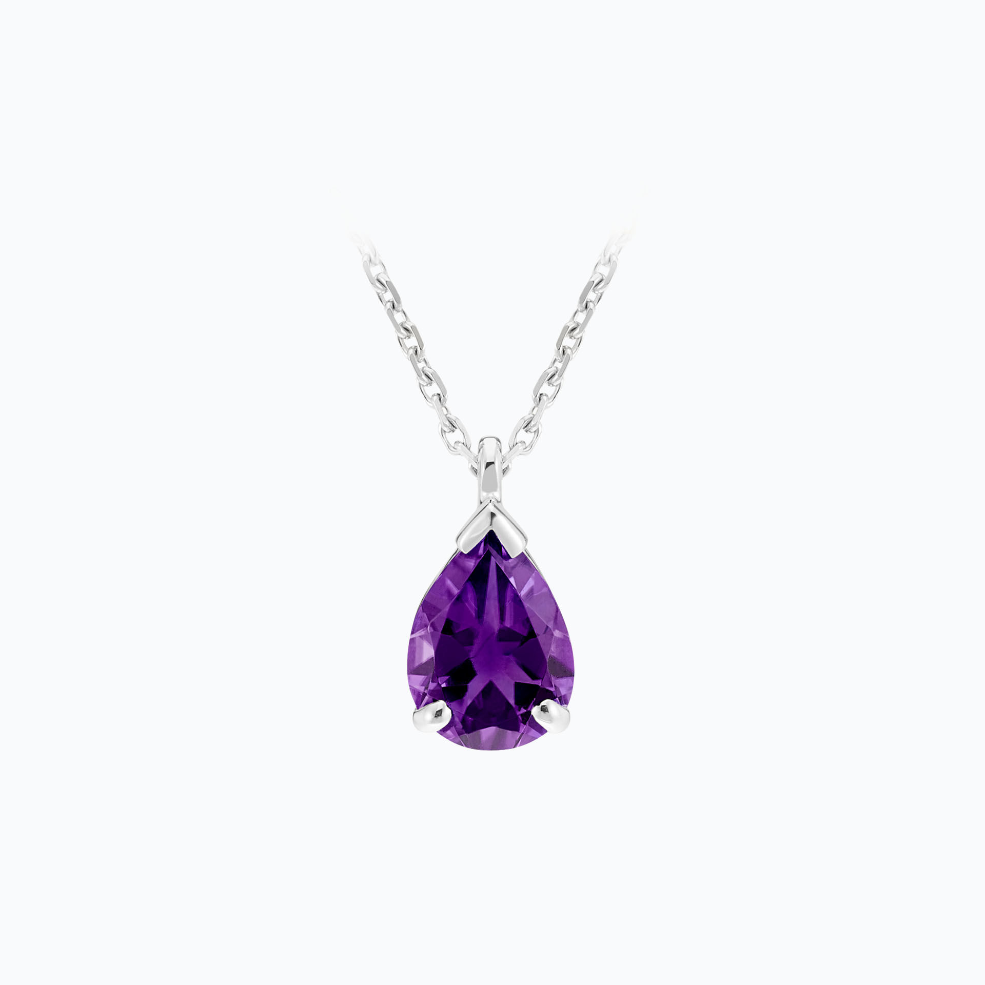 Collier Goutte Améthyste 8 x 6 mm