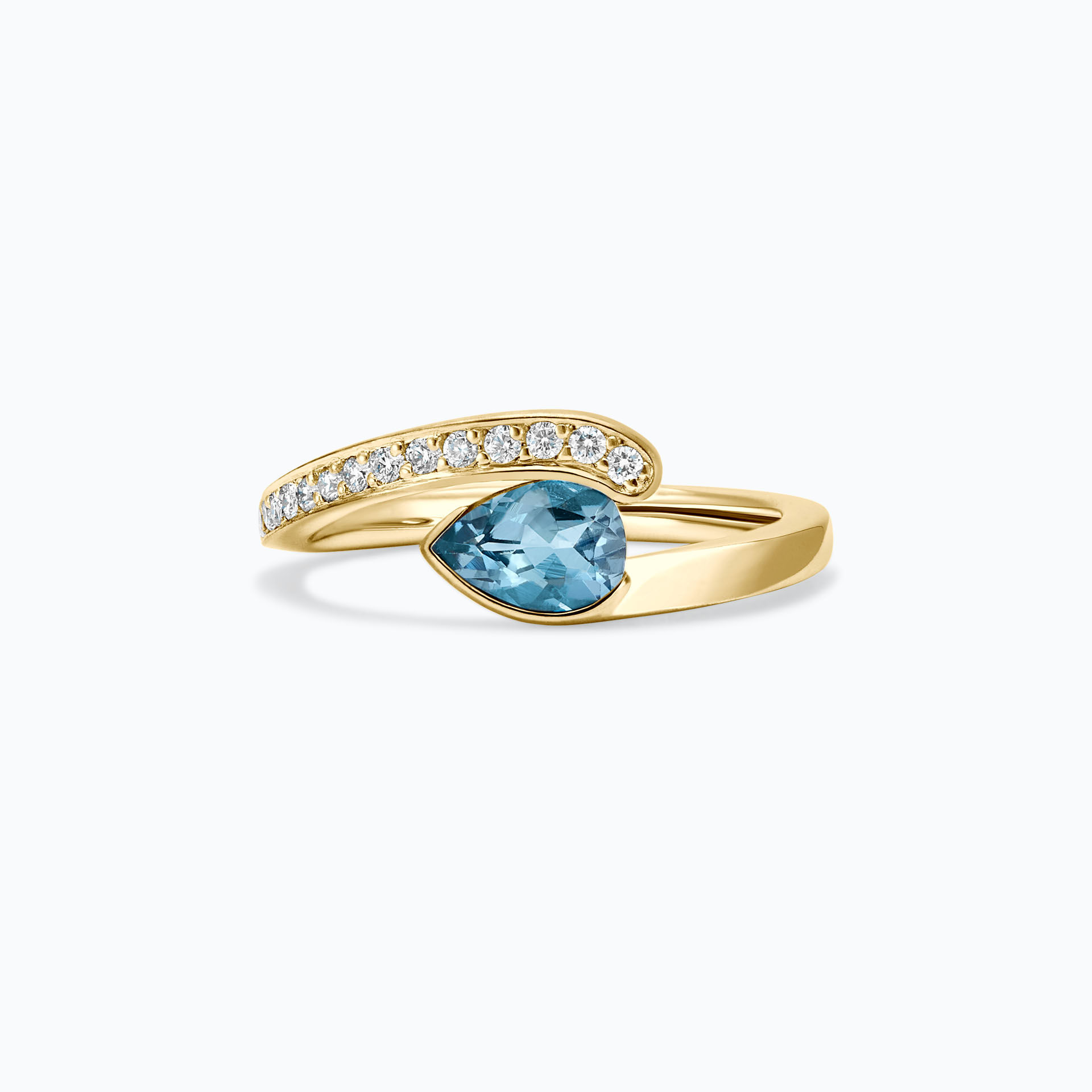 Solitaire Pavé Starlight Aigue-marine