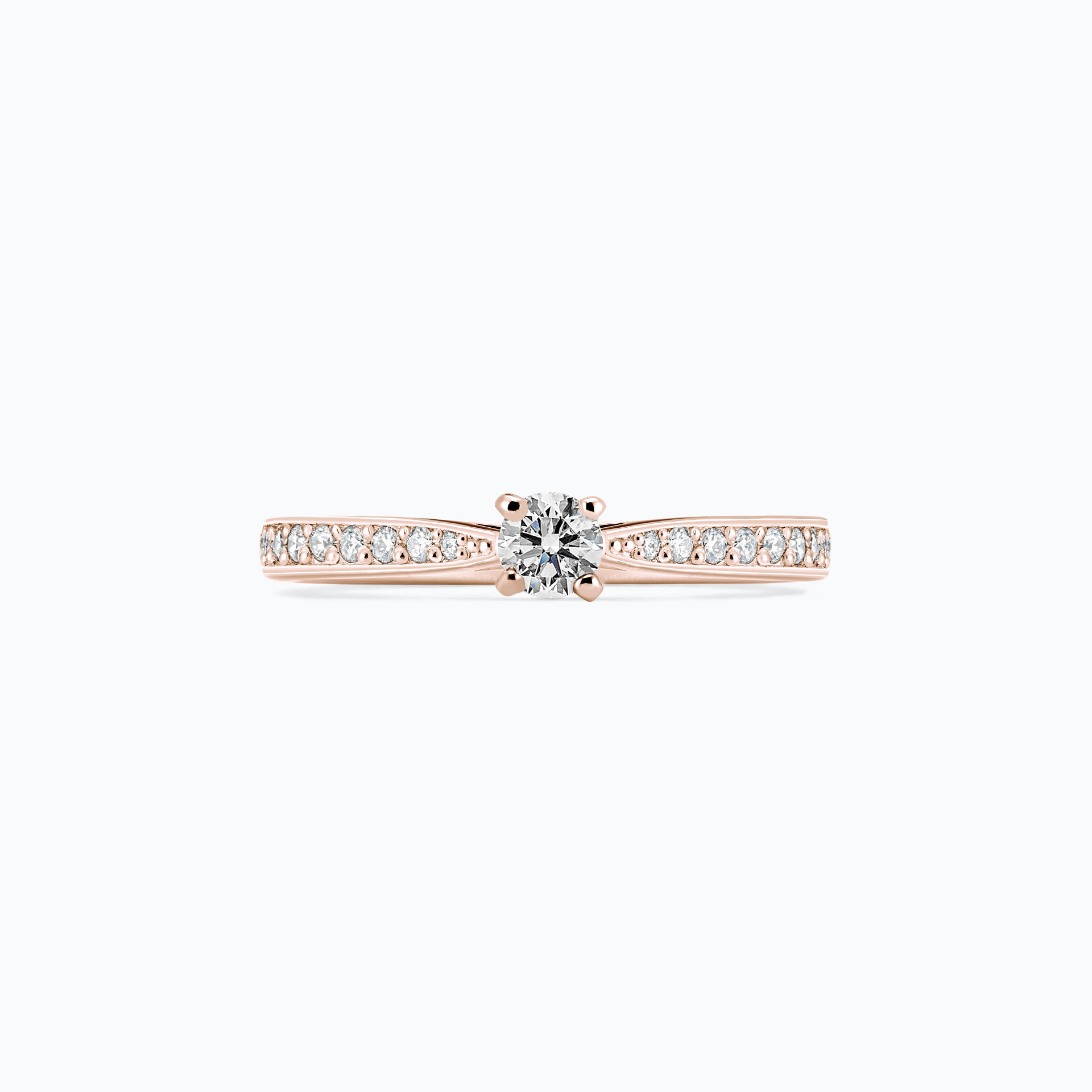 Solitaire Pavé Romance Diamant de Synthèse 0.15 carat