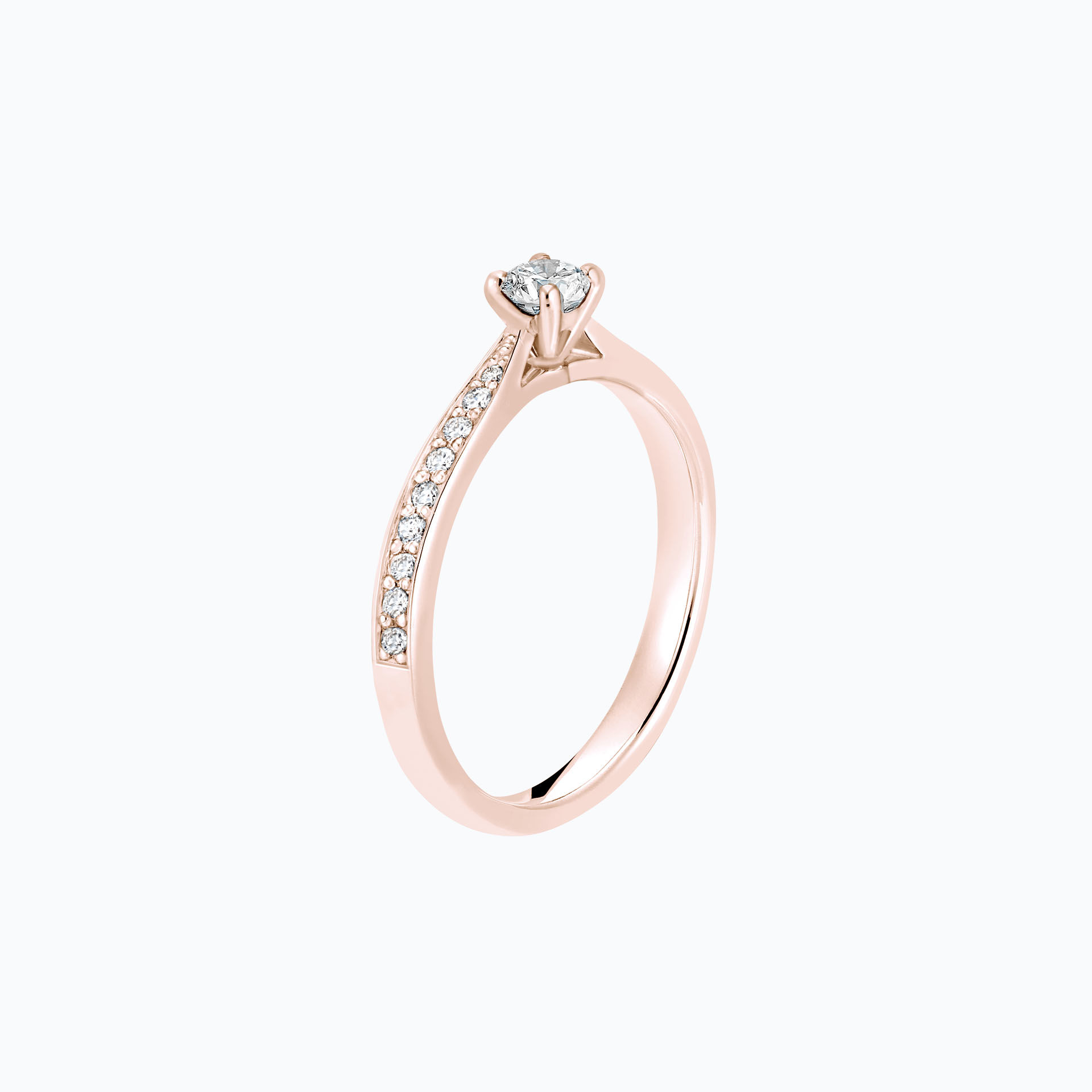 Solitaire Pavé Romance Diamant de Synthèse 0.15 carat