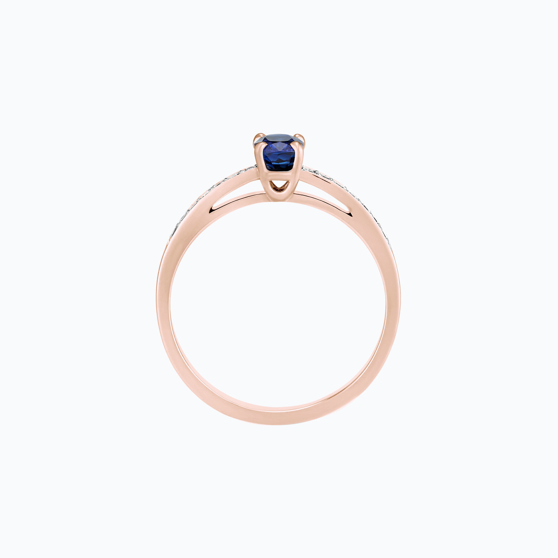 Solitaire Pavé Julia Saphir 6 x 4 mm