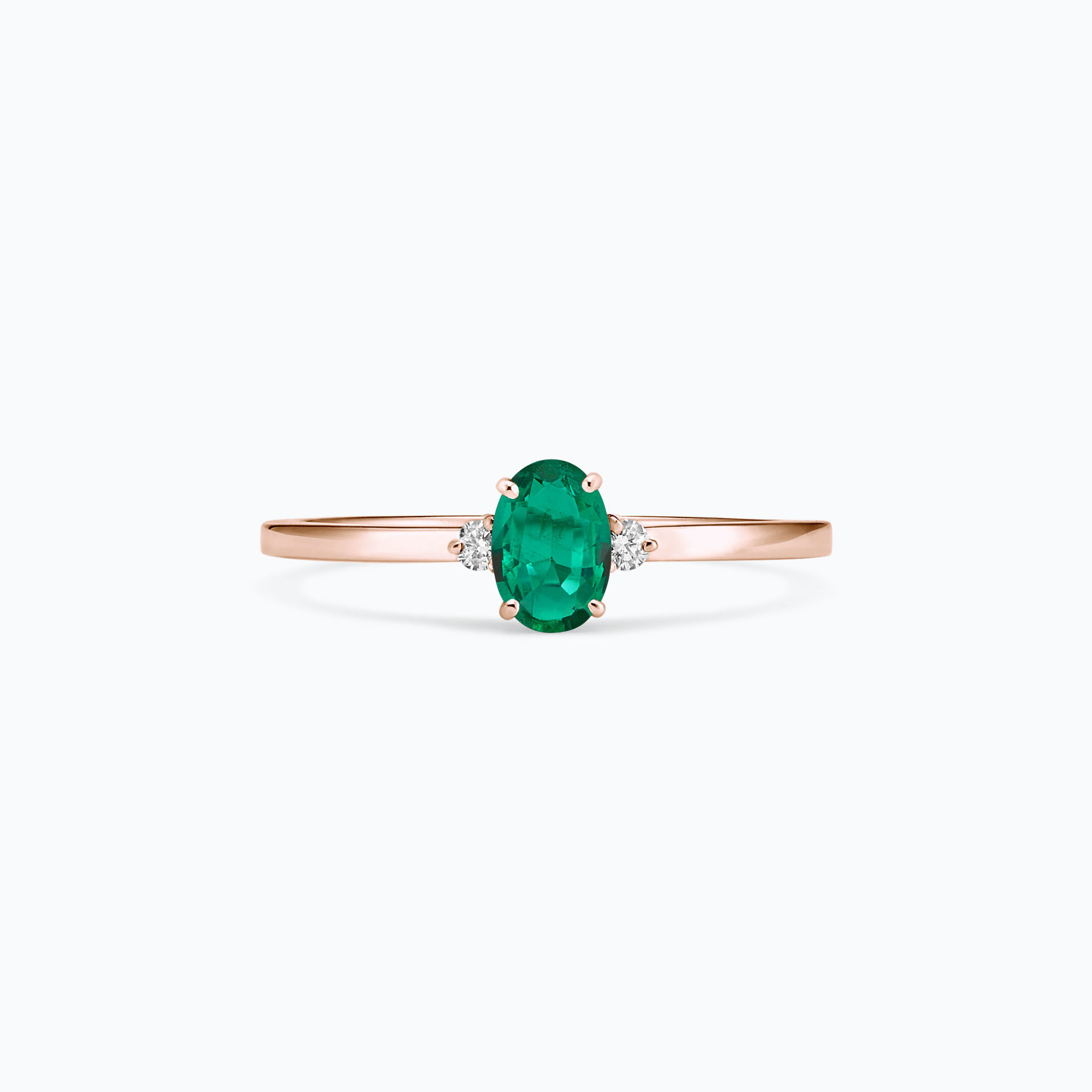 Solitaire Elisabeth Émeraude 6 x 4 mm