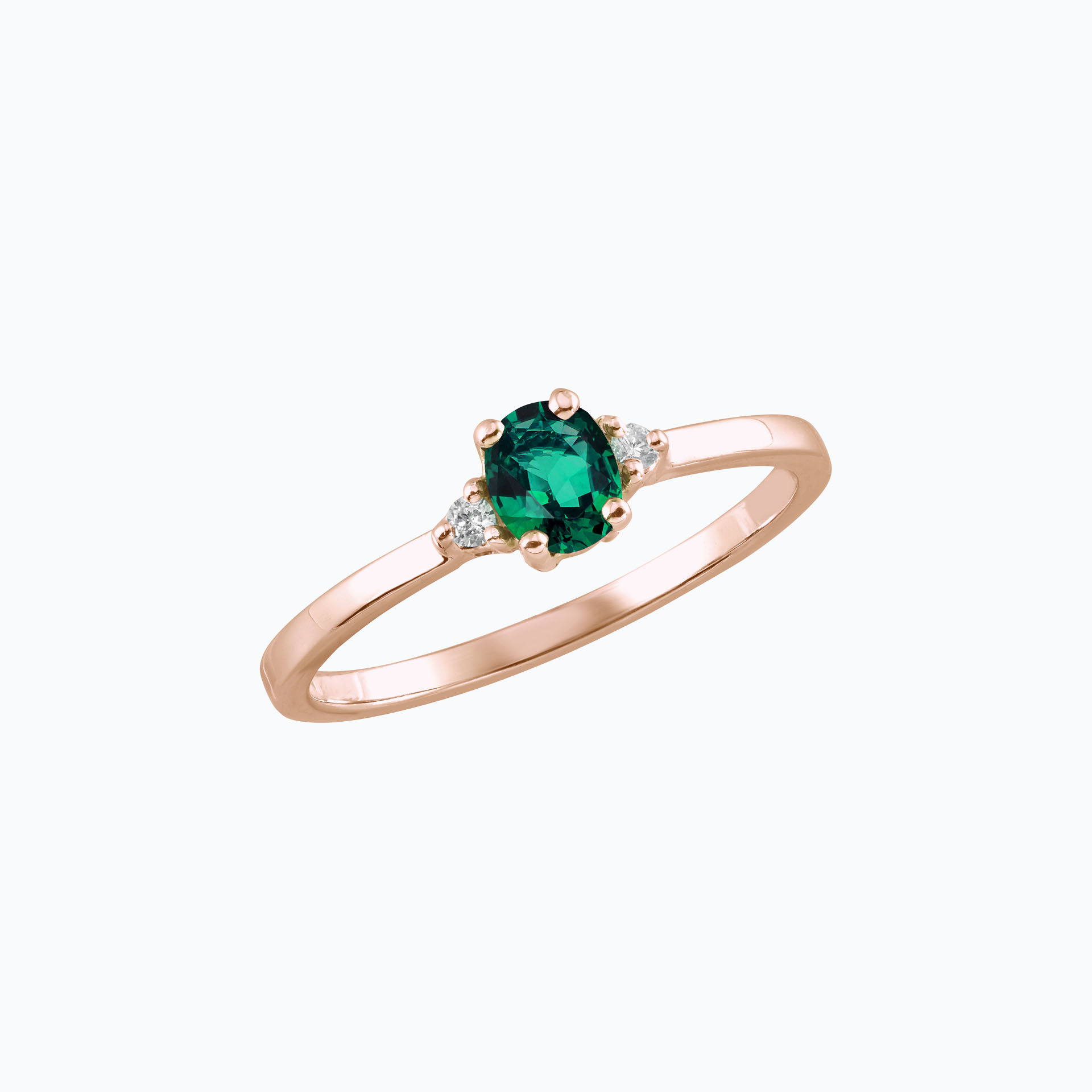 Solitaire Elisabeth Émeraude 6 x 4 mm