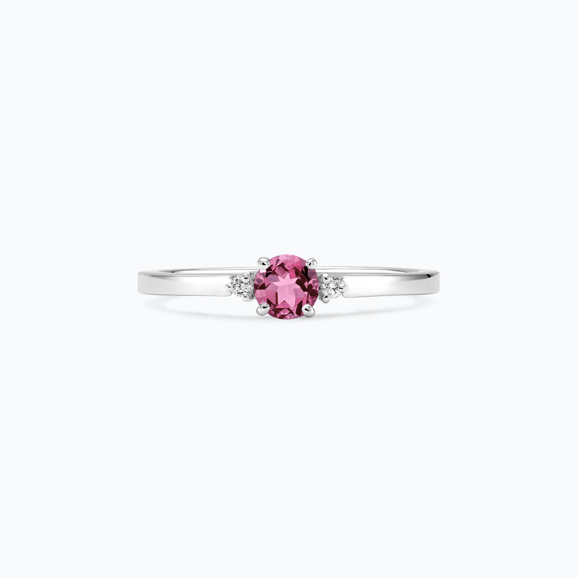 Solitaire Lolly Saphir Rose Pivoine 4.5 mm