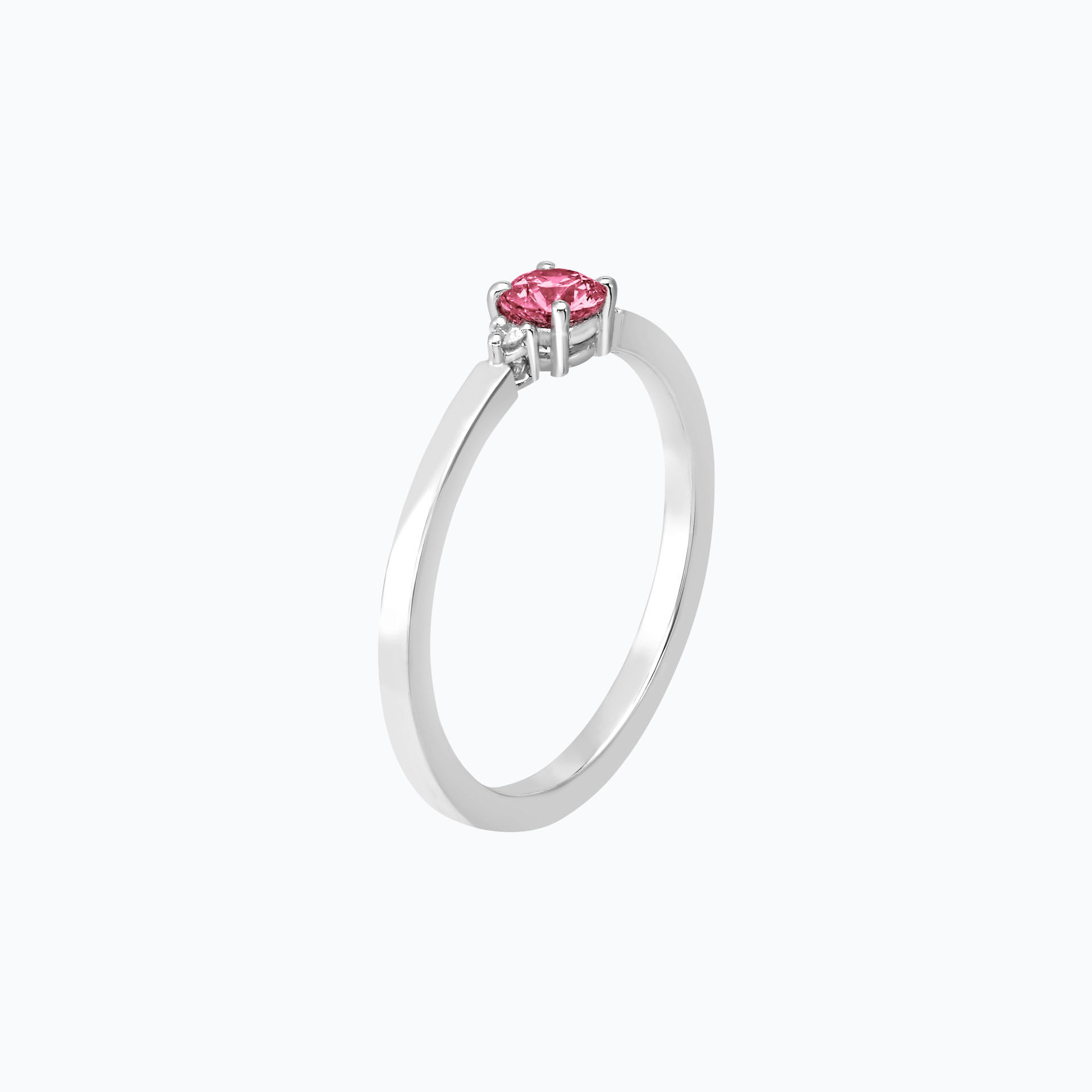 Solitaire Lolly Saphir Rose Pivoine 4.5 mm