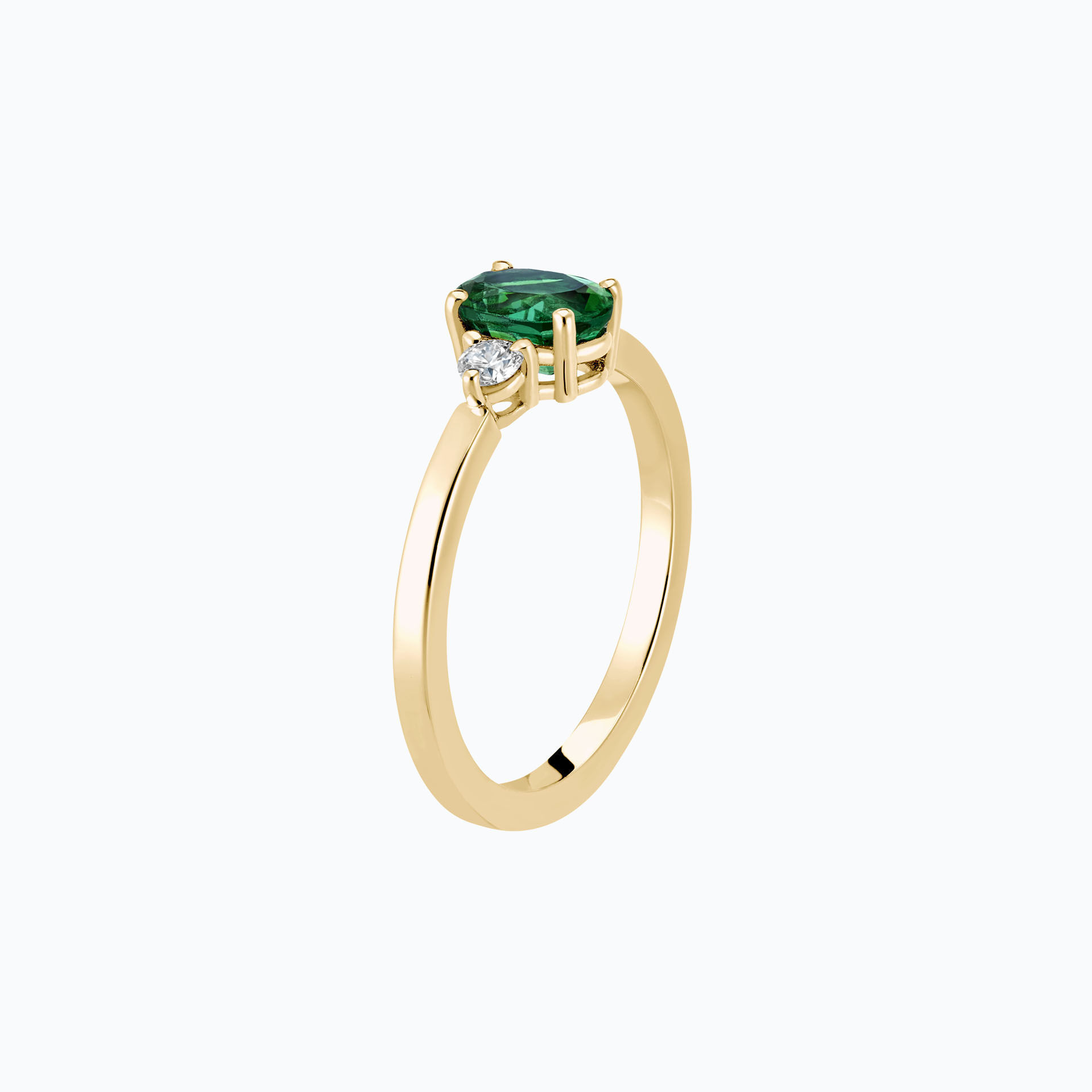 Solitaire Elisabeth Émeraude 7 x 5 mm