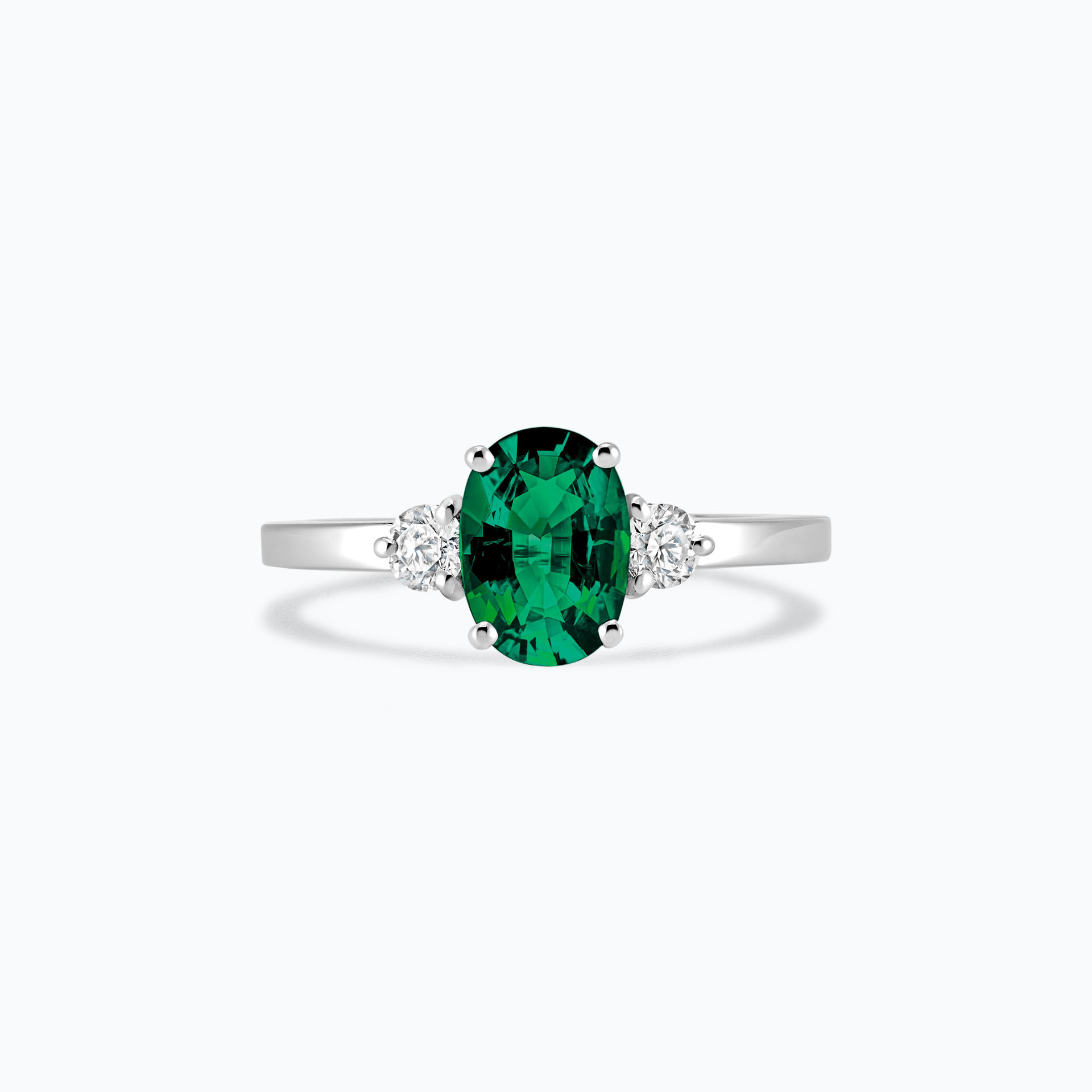 Solitaire Elisabeth Émeraude 8 x 6 mm