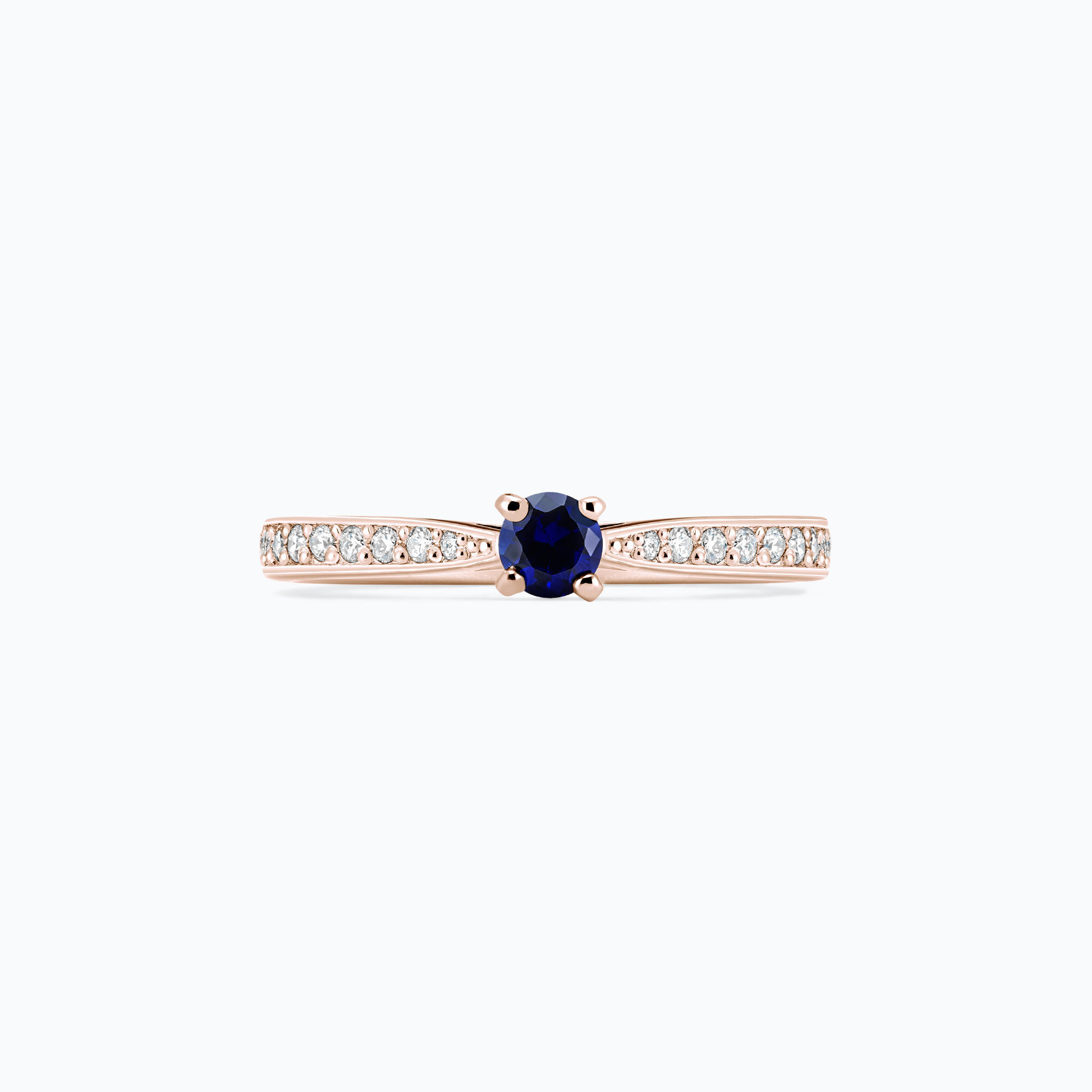 Solitaire Pavé Romance Saphir 3.5 mm