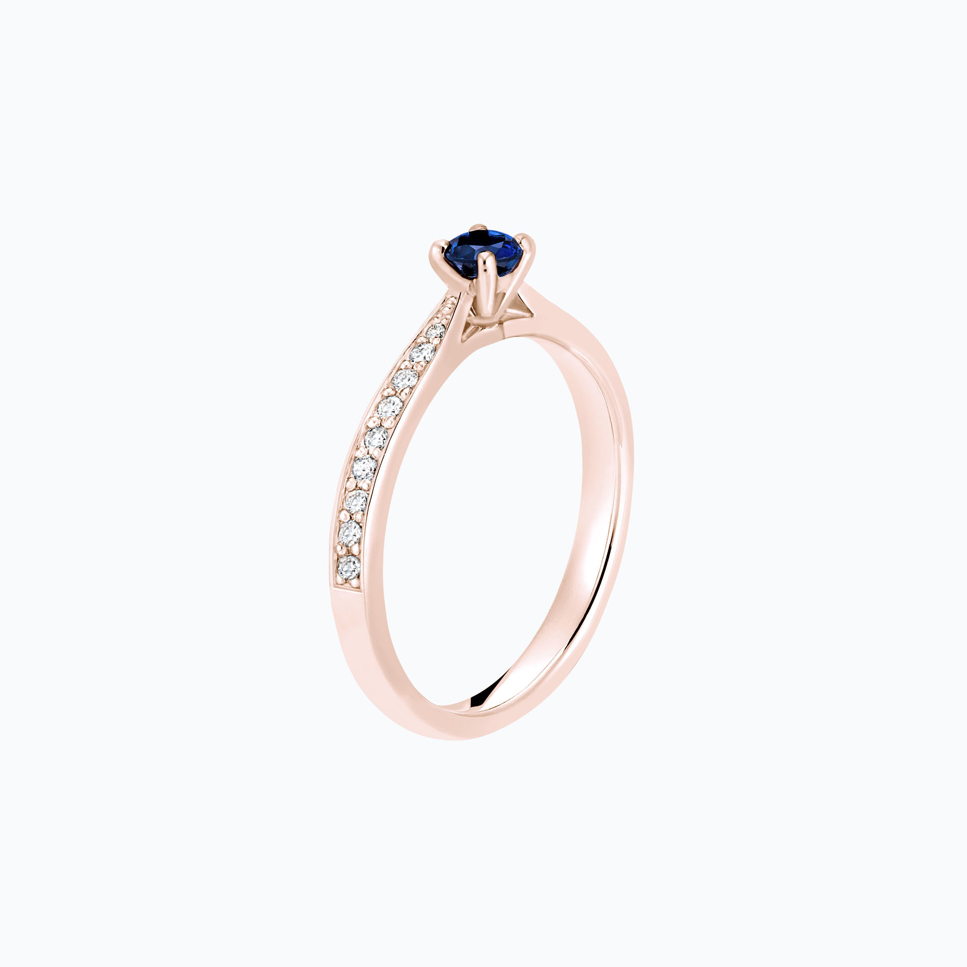 Solitaire Pavé Romance Saphir 3.5 mm