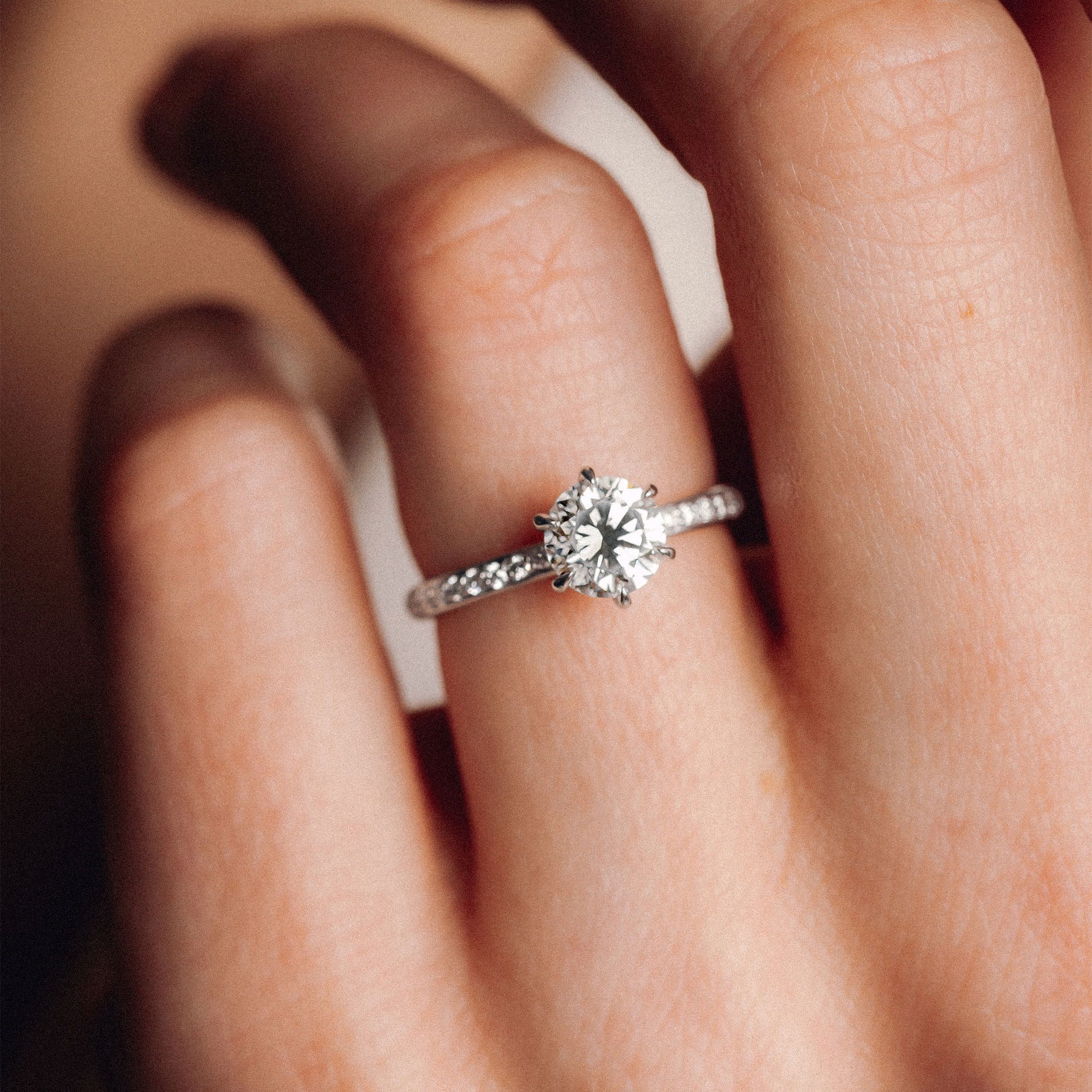 Solitaire Pavé Tulipe