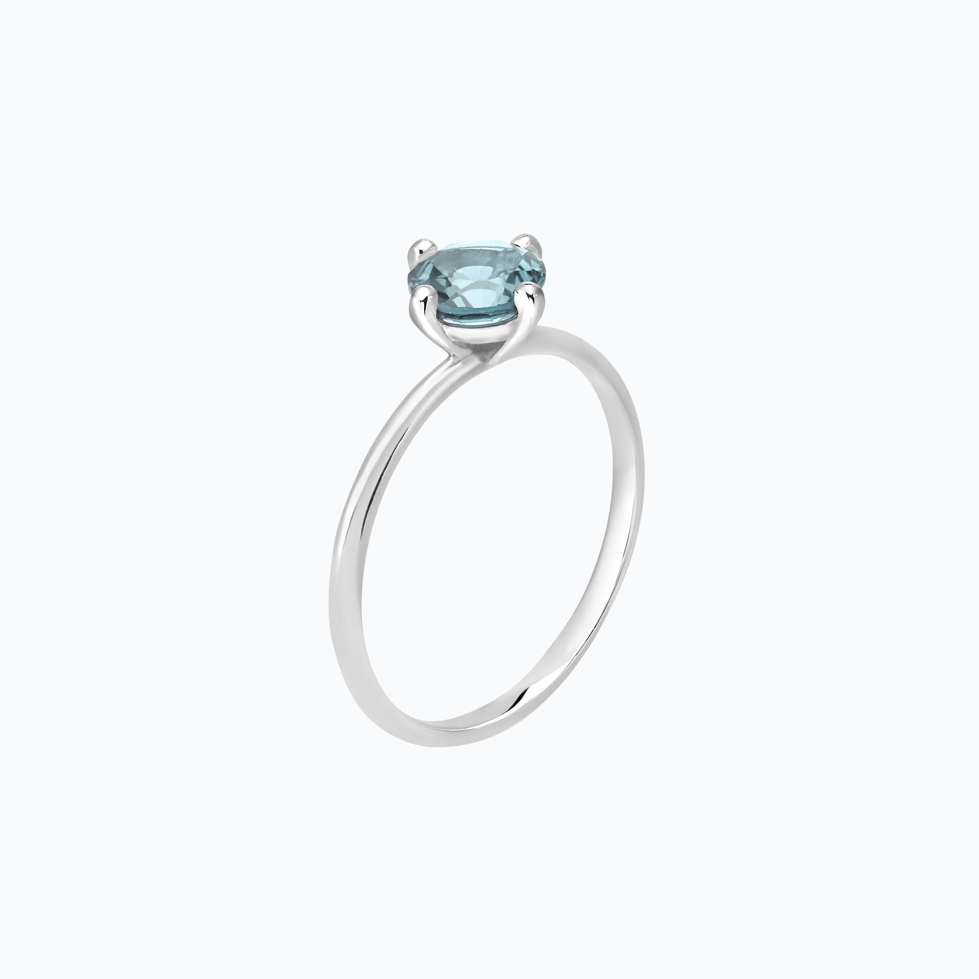 Solitaire Alva Aigue-marine 6 mm