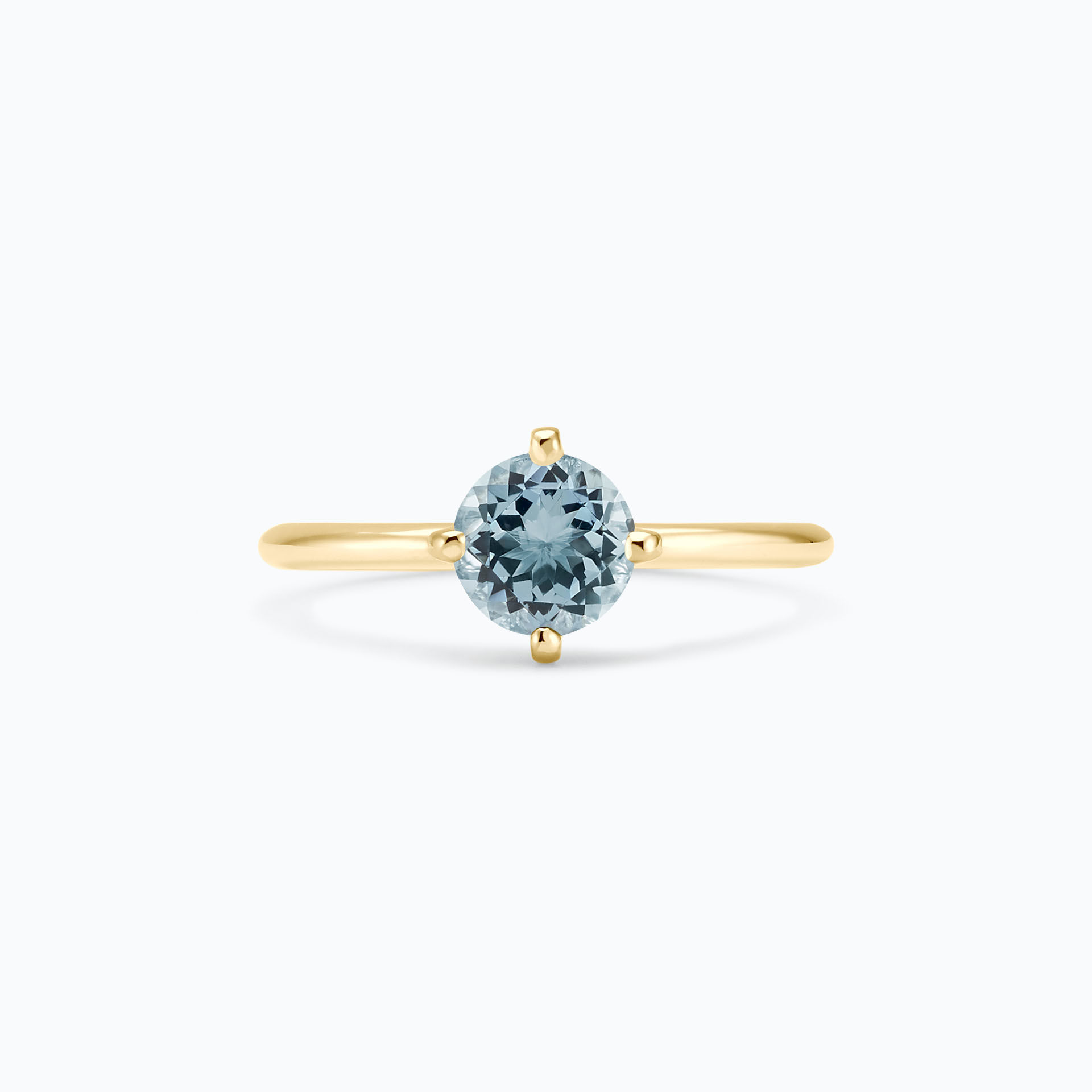 Solitaire Alva Aigue-marine 6 mm
