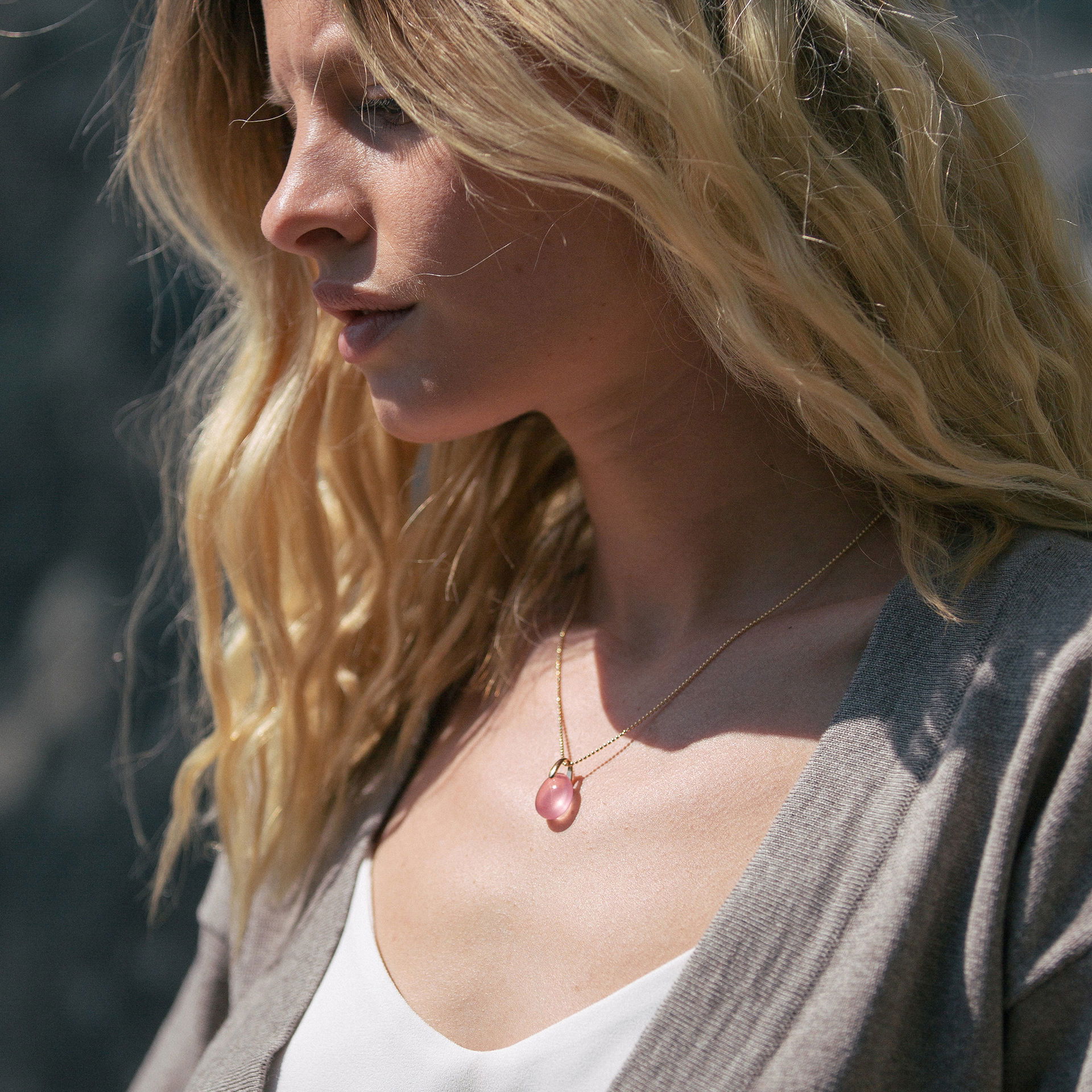 Collier Paradis Quartz Rose