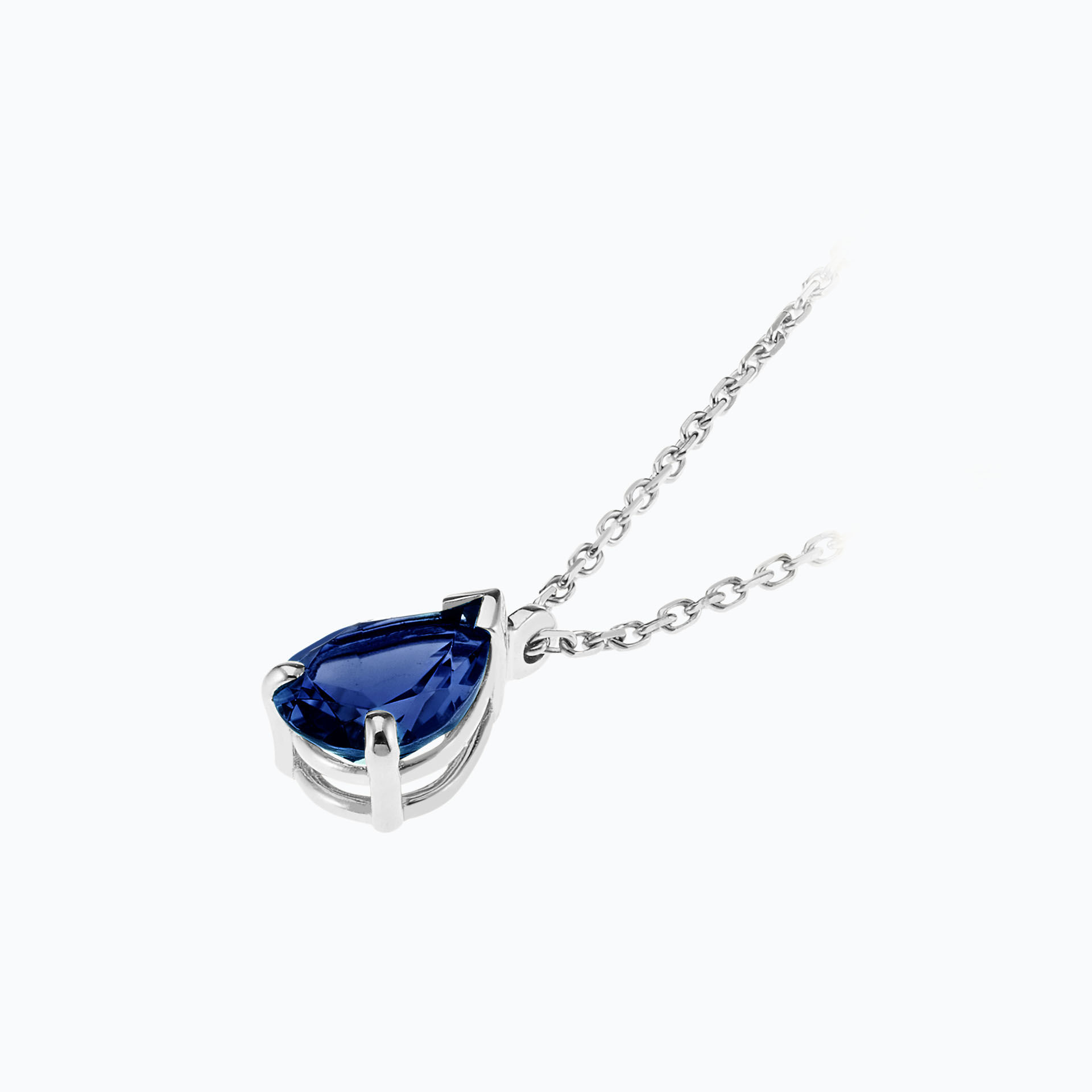 Collier Goutte Saphir 8 x 6 mm