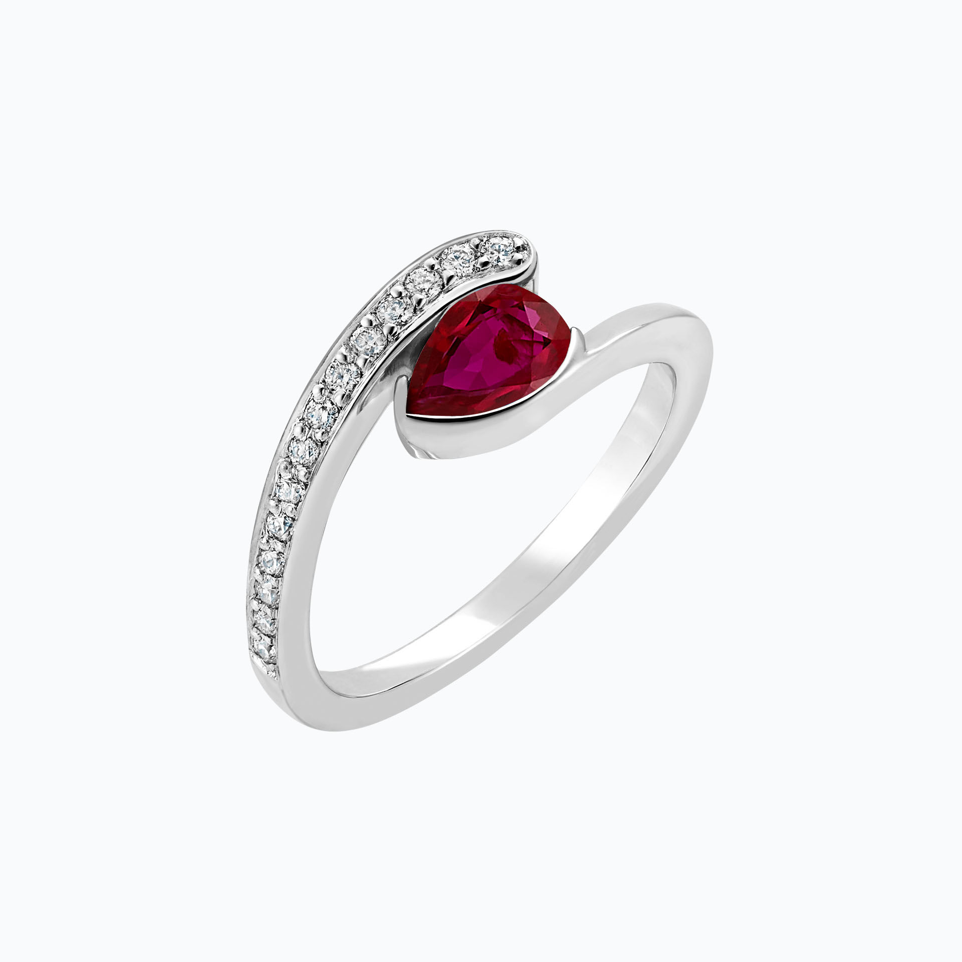 Solitaire Pavé Starlight Rubis