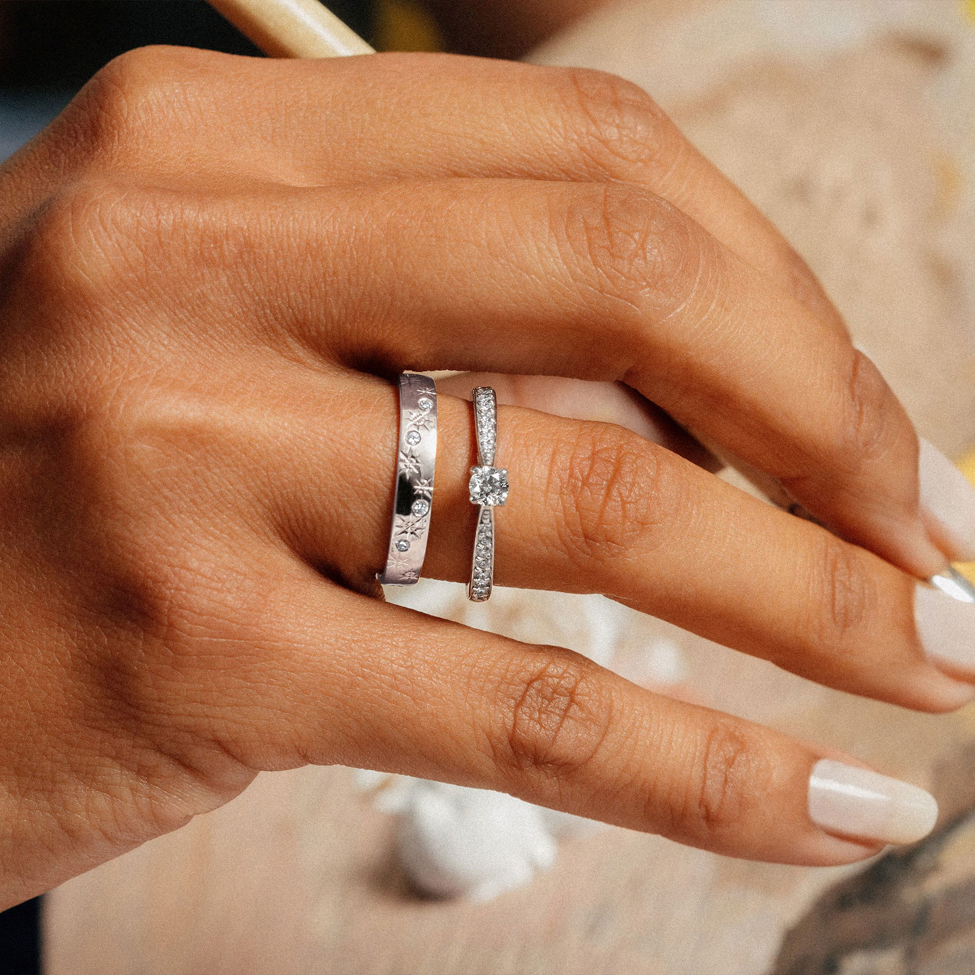 Solitaire Pavé Romance 0.15 carat