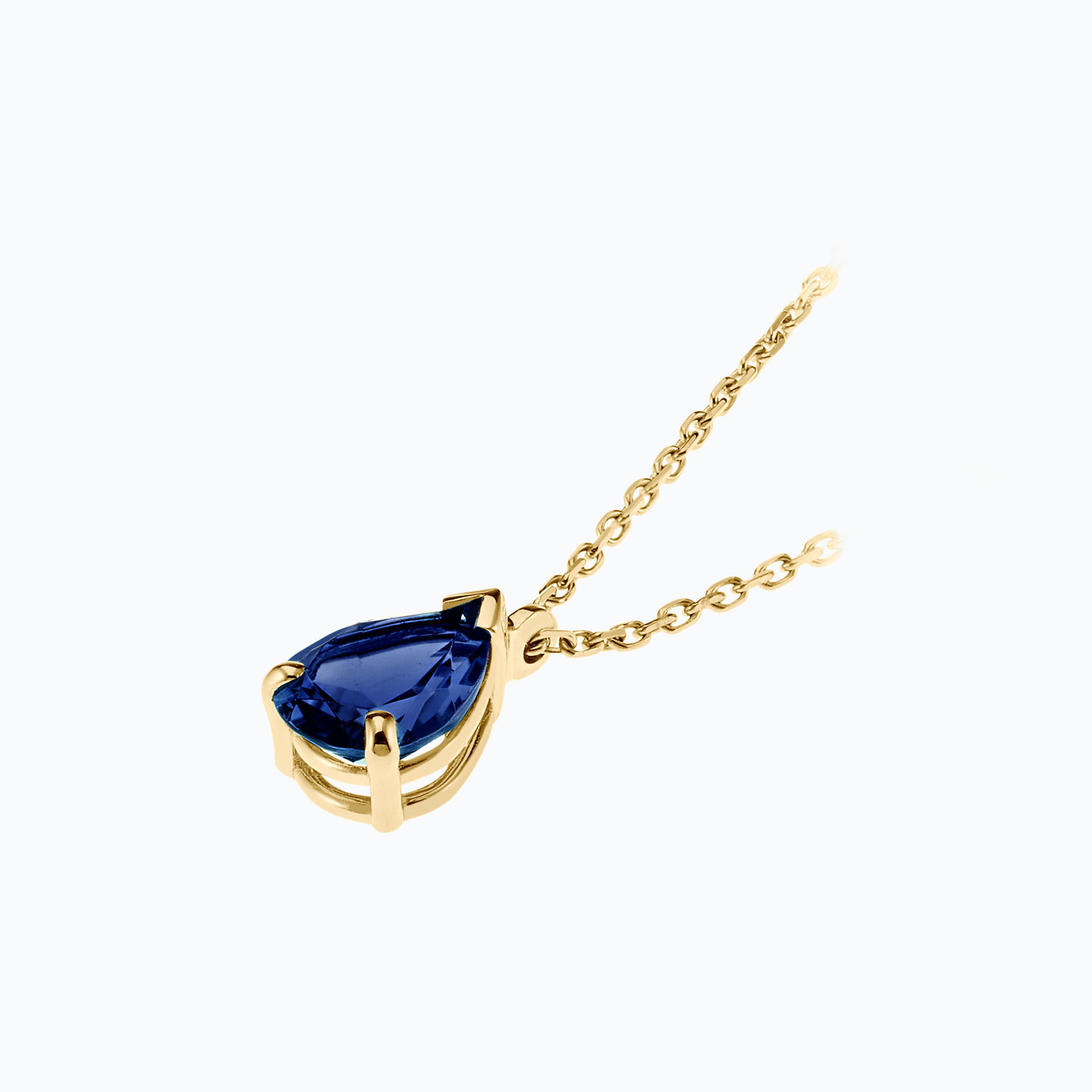 Collier Goutte Saphir 8 x 6 mm
