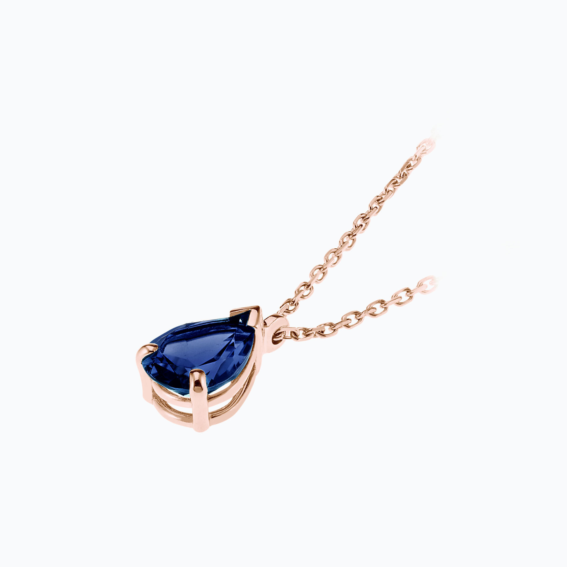 Collier Goutte Saphir 8 x 6 mm