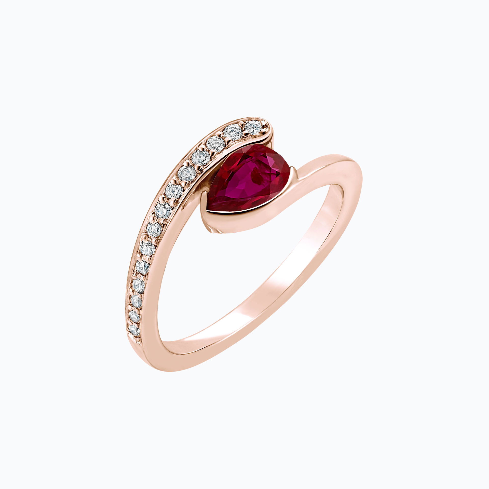 Solitaire Pavé Starlight Rubis