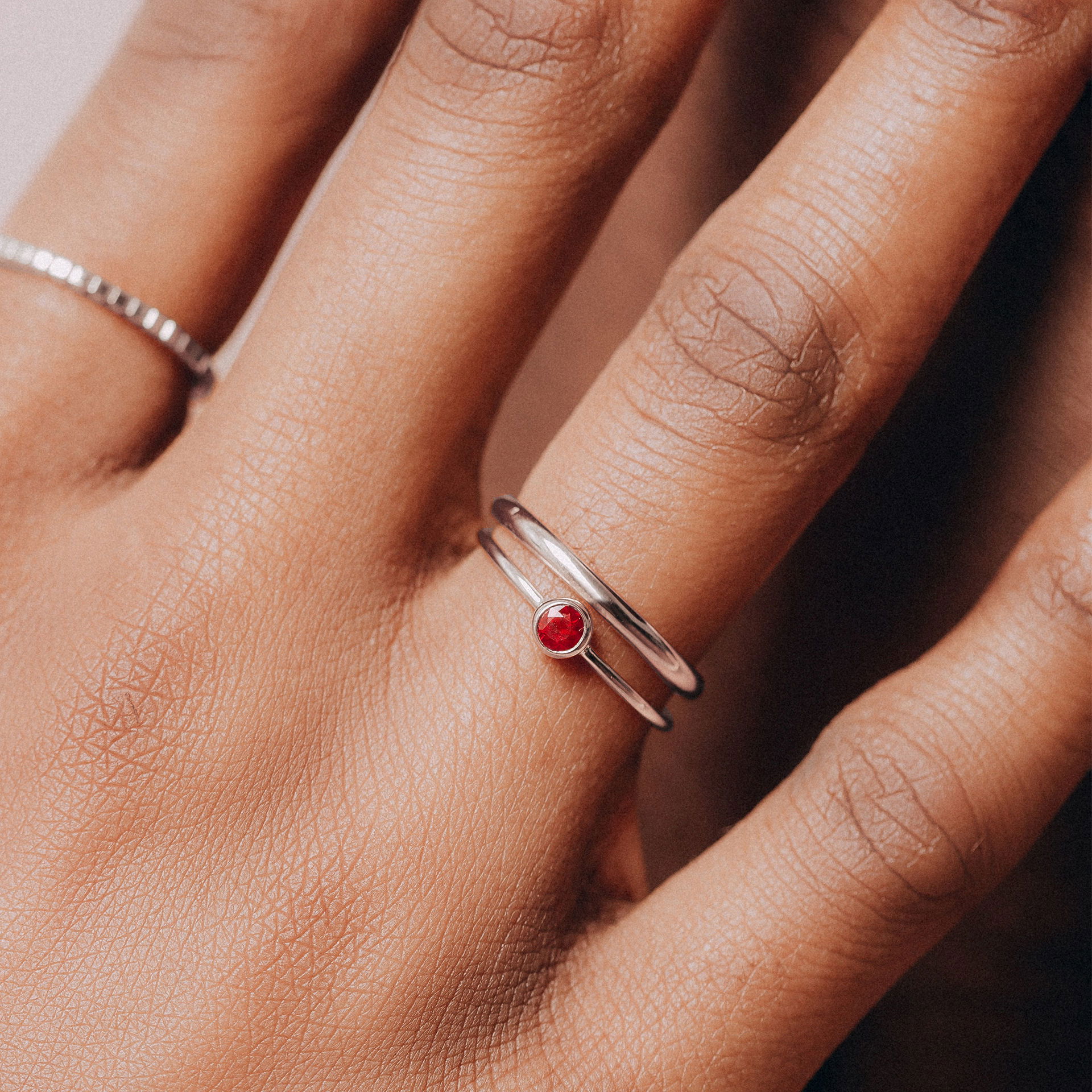 Solitaire Harmony Rubis 3.5 mm