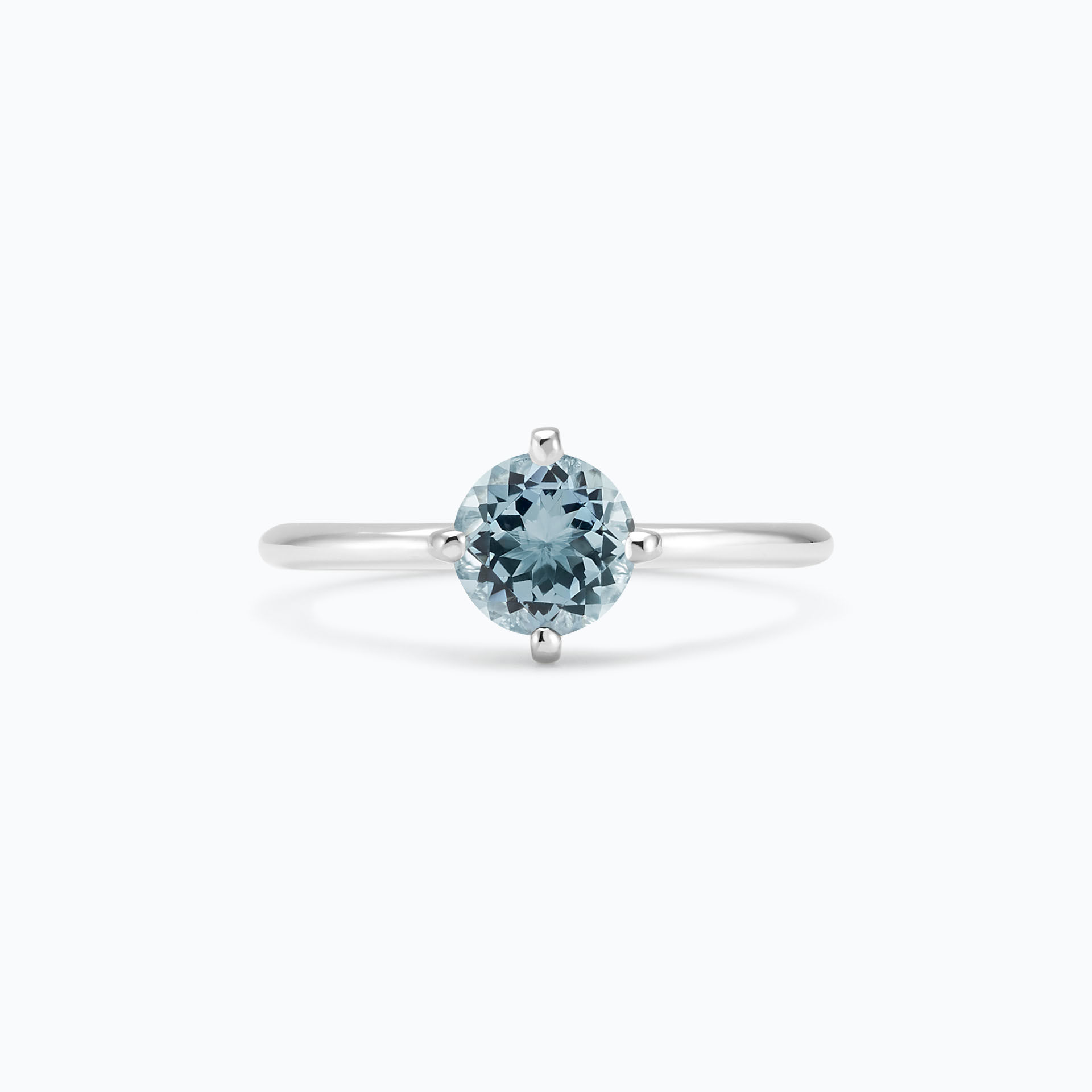 Solitaire Alva Aigue-marine 6 mm