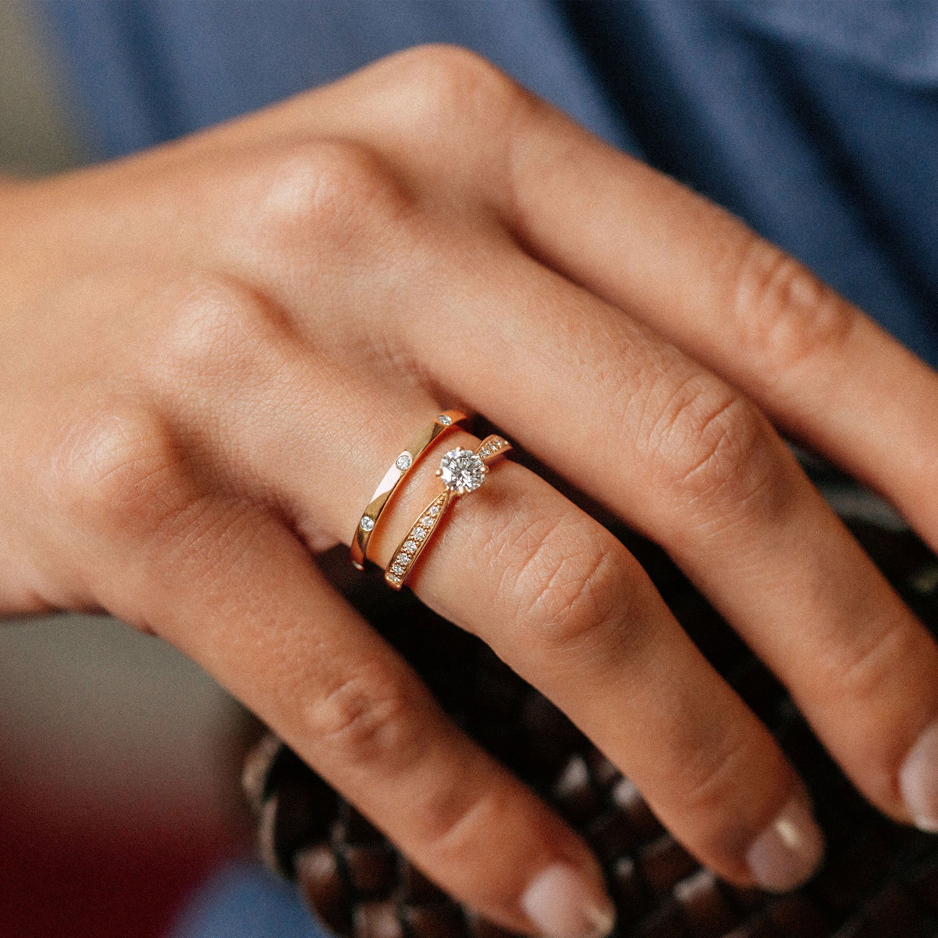 Solitaire Pavé Romance Éclat