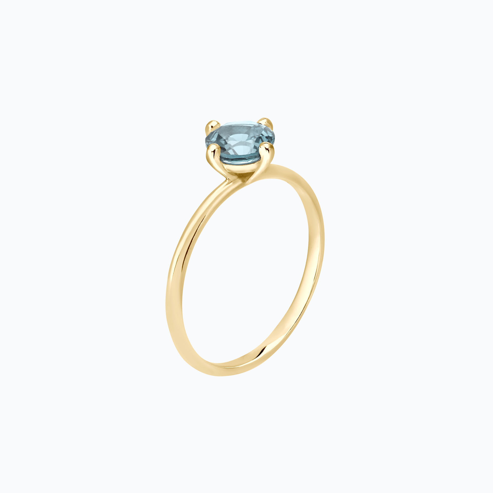 Solitaire Alva Aigue-marine 6 mm