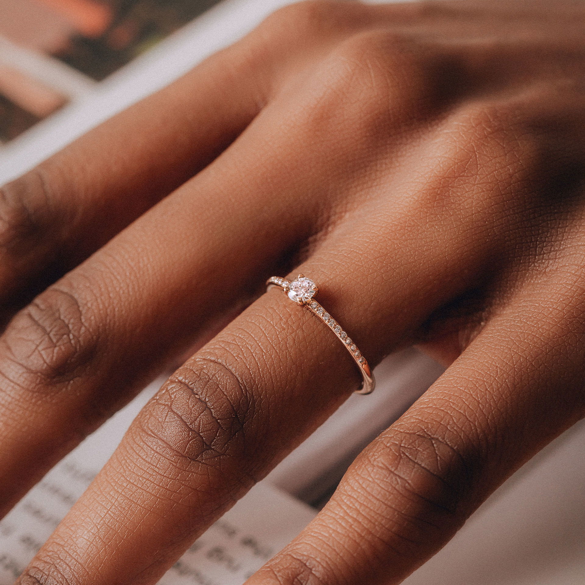 Solitaire Pavé Séléné 0.20 carat