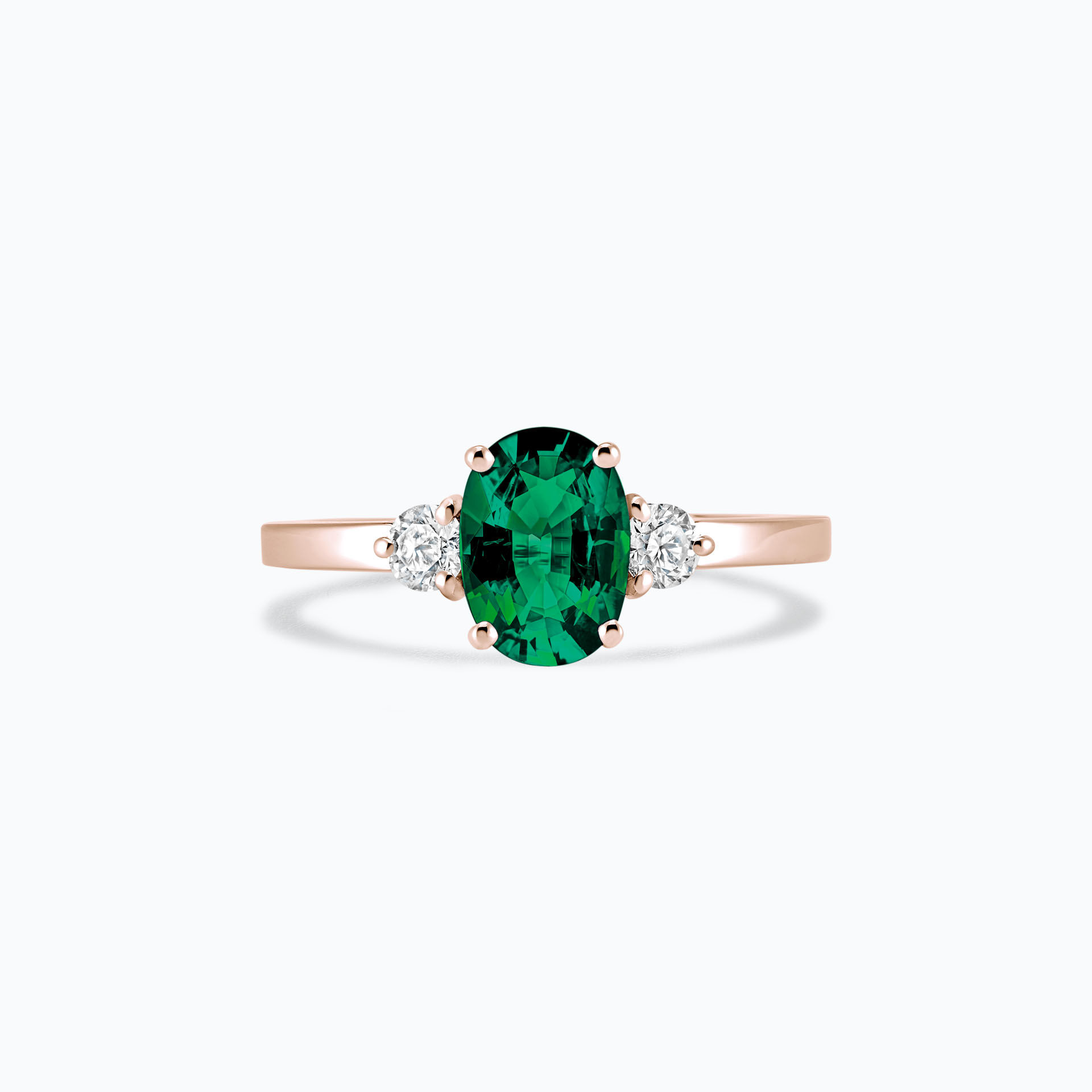Solitaire Elisabeth Émeraude 8 x 6 mm