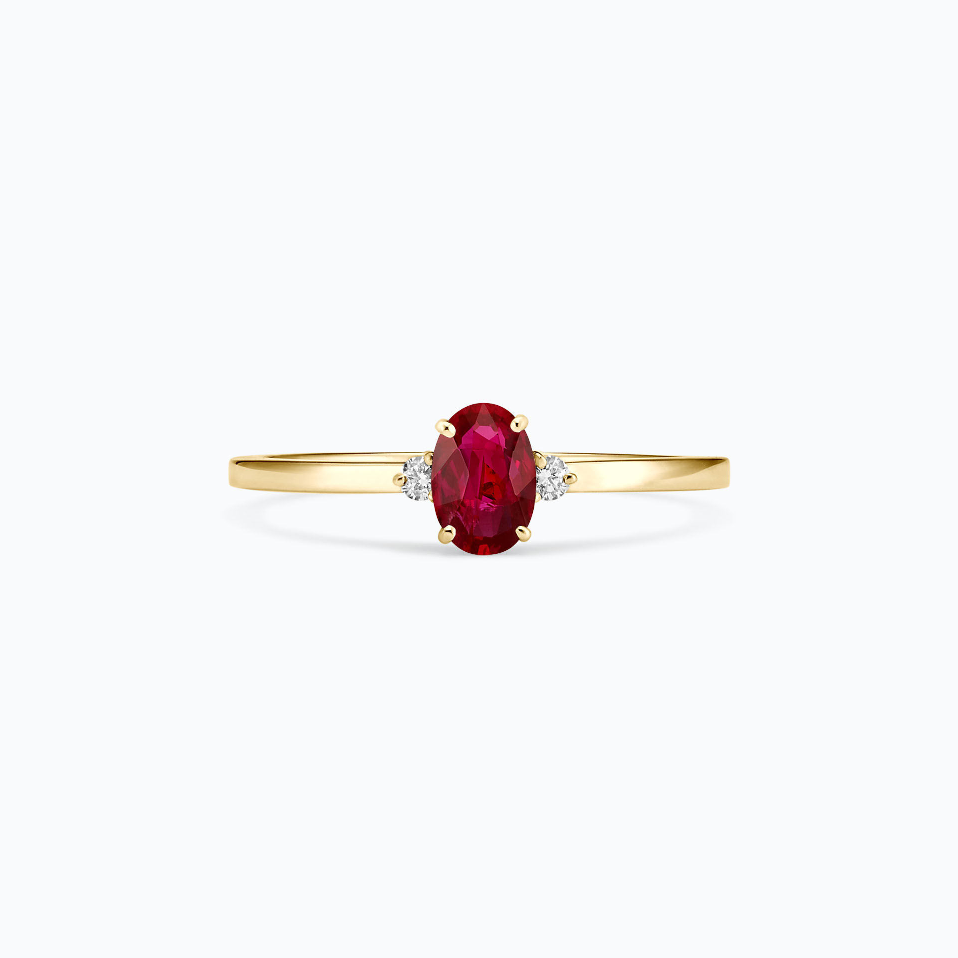 Solitaire Elisabeth Rubis 6 x 4 mm