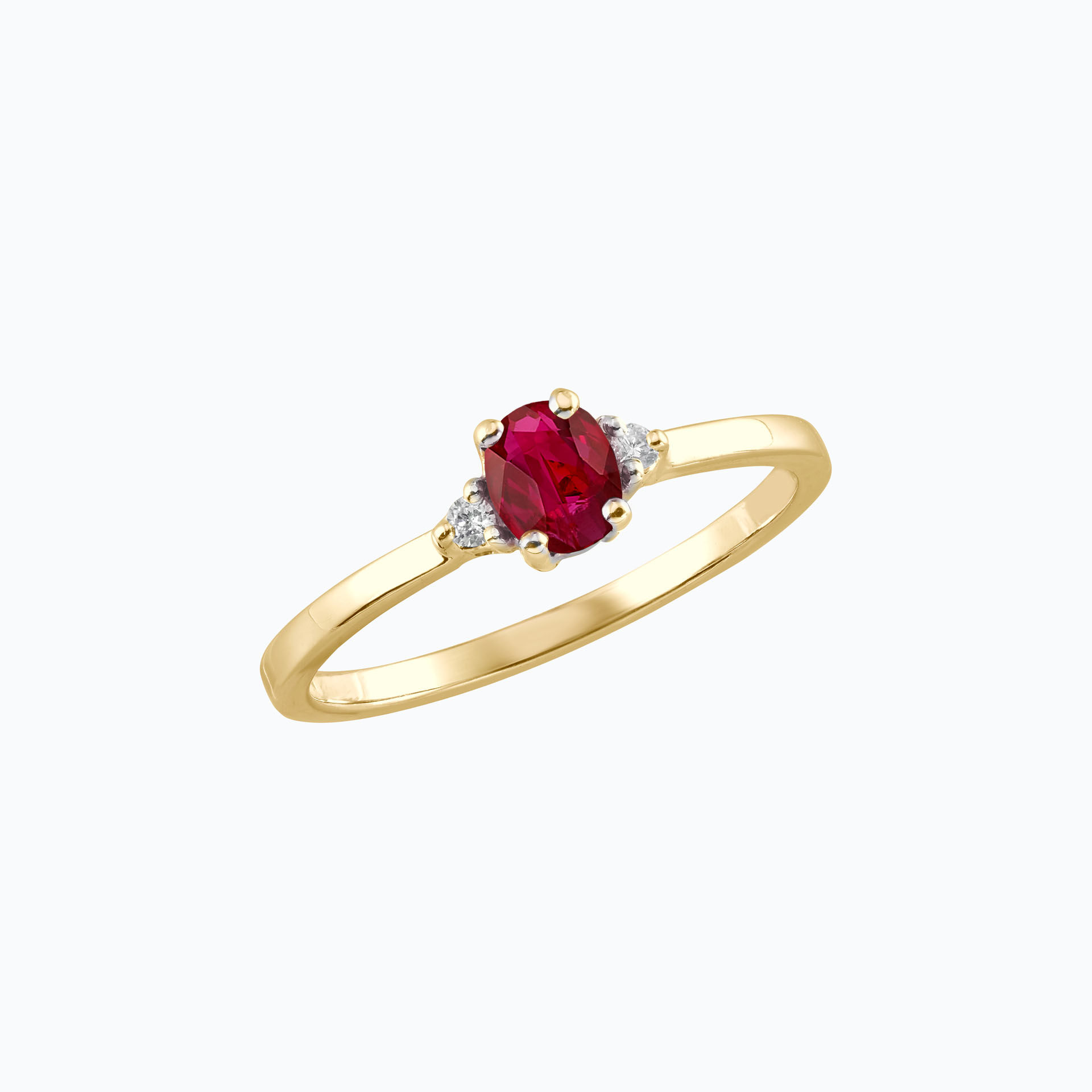 Solitaire Elisabeth Rubis 6 x 4 mm