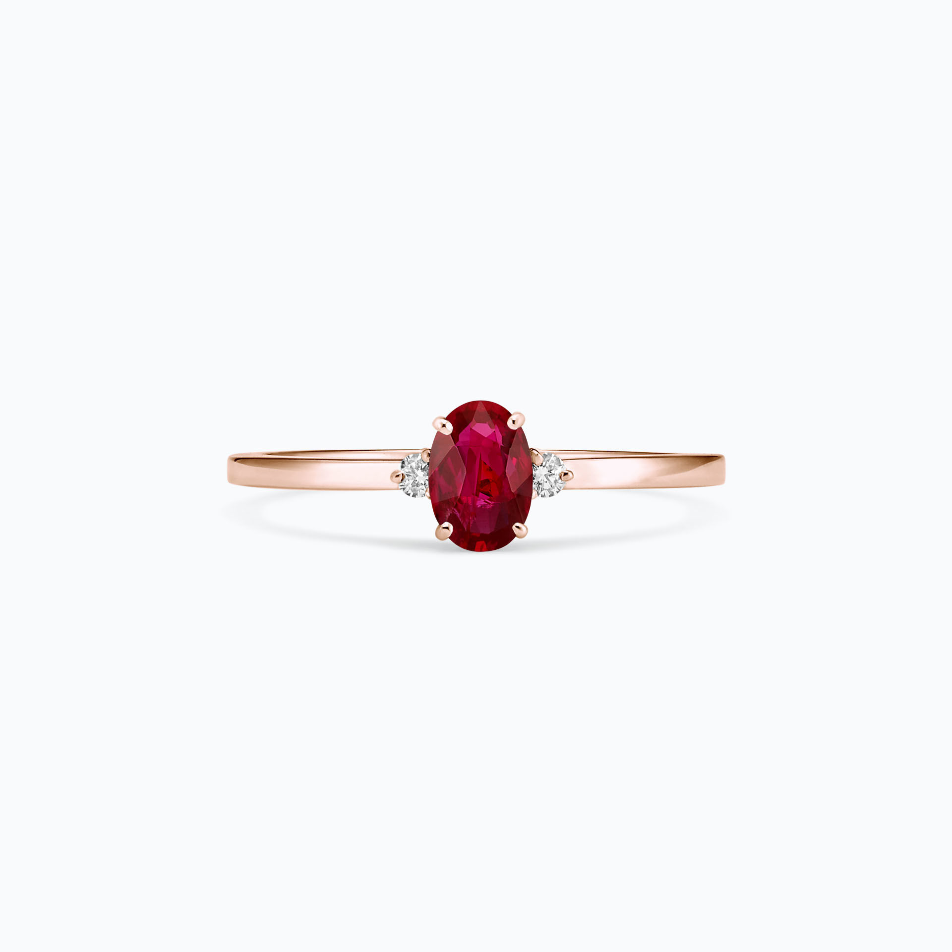 Solitaire Elisabeth Rubis 6 x 4 mm