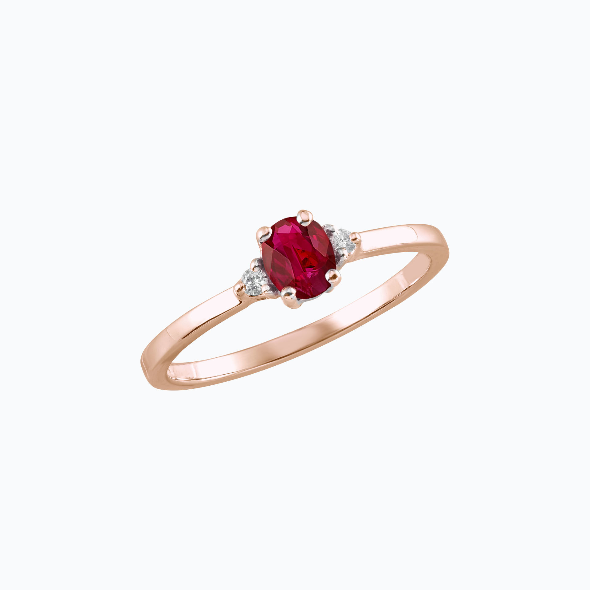 Solitaire Elisabeth Rubis 6 x 4 mm