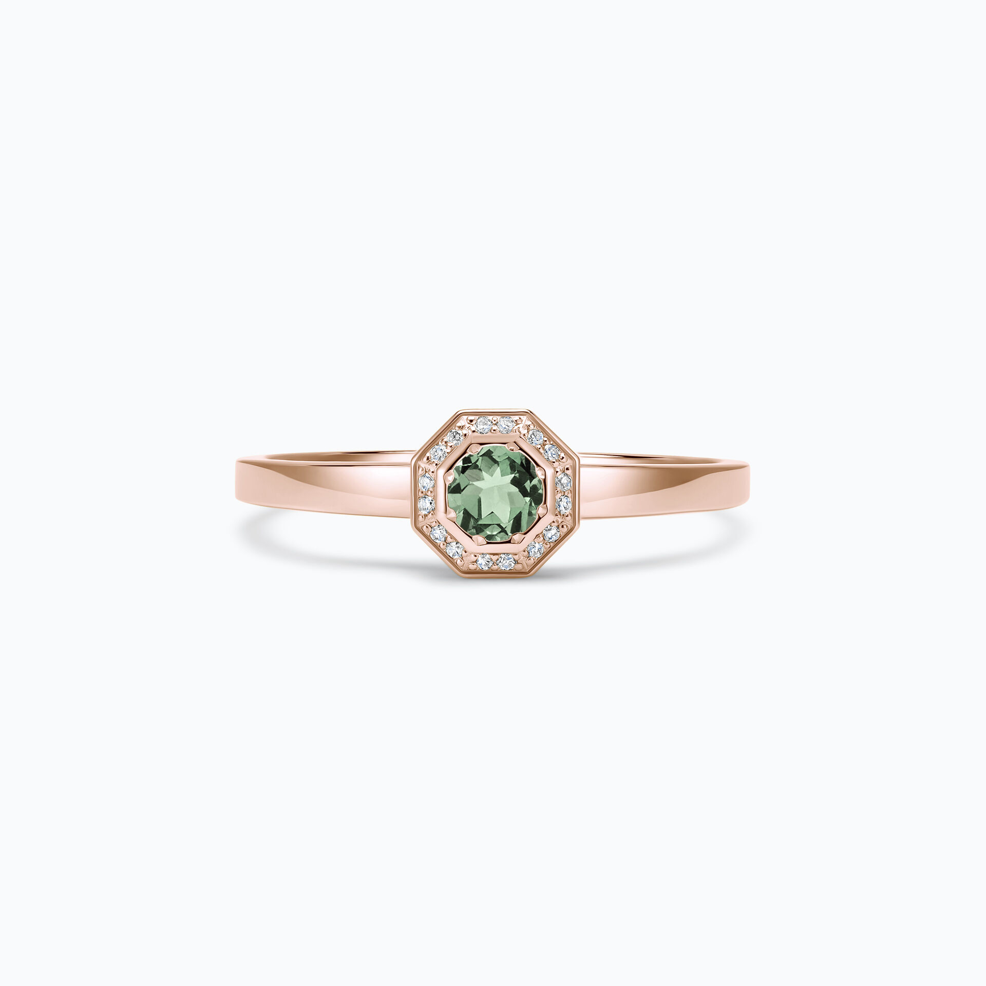 Solitaire Octogone Saphir Vert