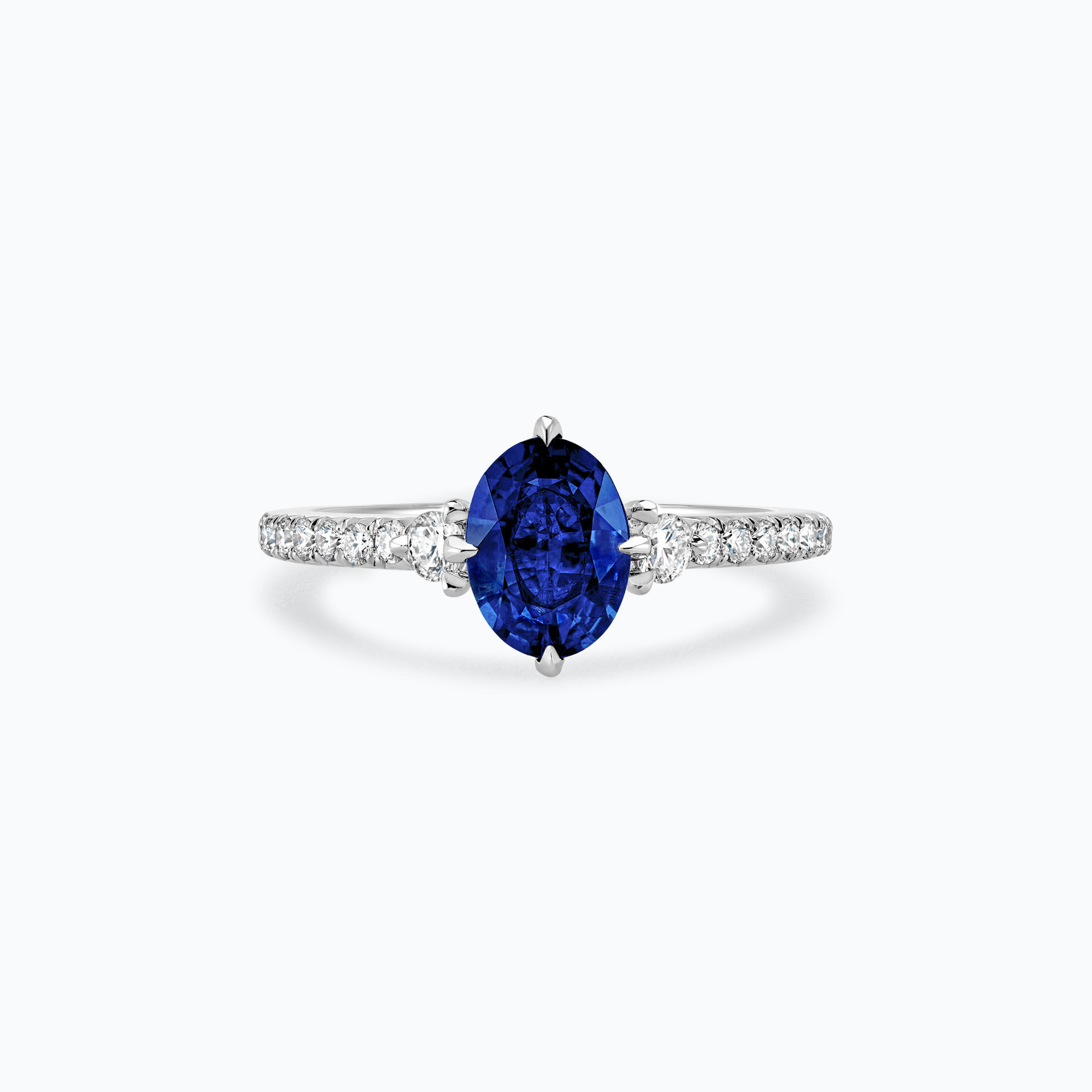 Solitaire Pavé Aïko Saphir 8 x 6 mm