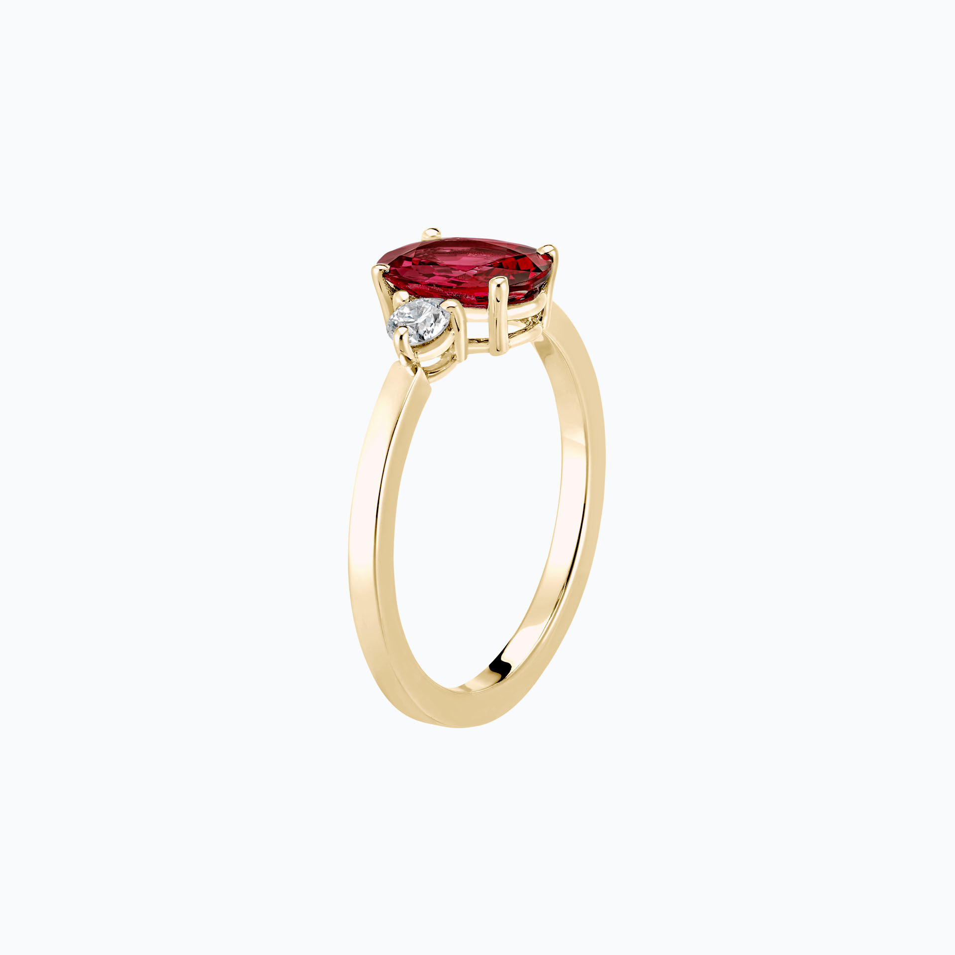 Solitaire Elisabeth Rubis 8 x 6 mm
