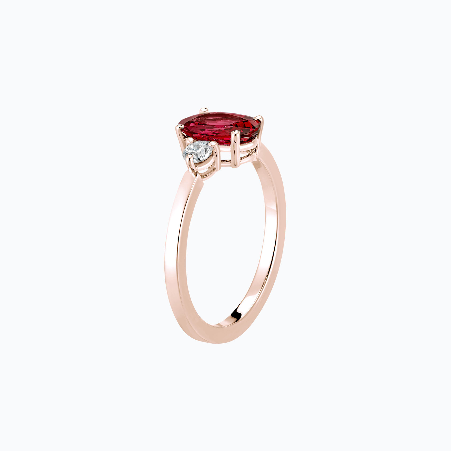 Solitaire Elisabeth Rubis 8 x 6 mm