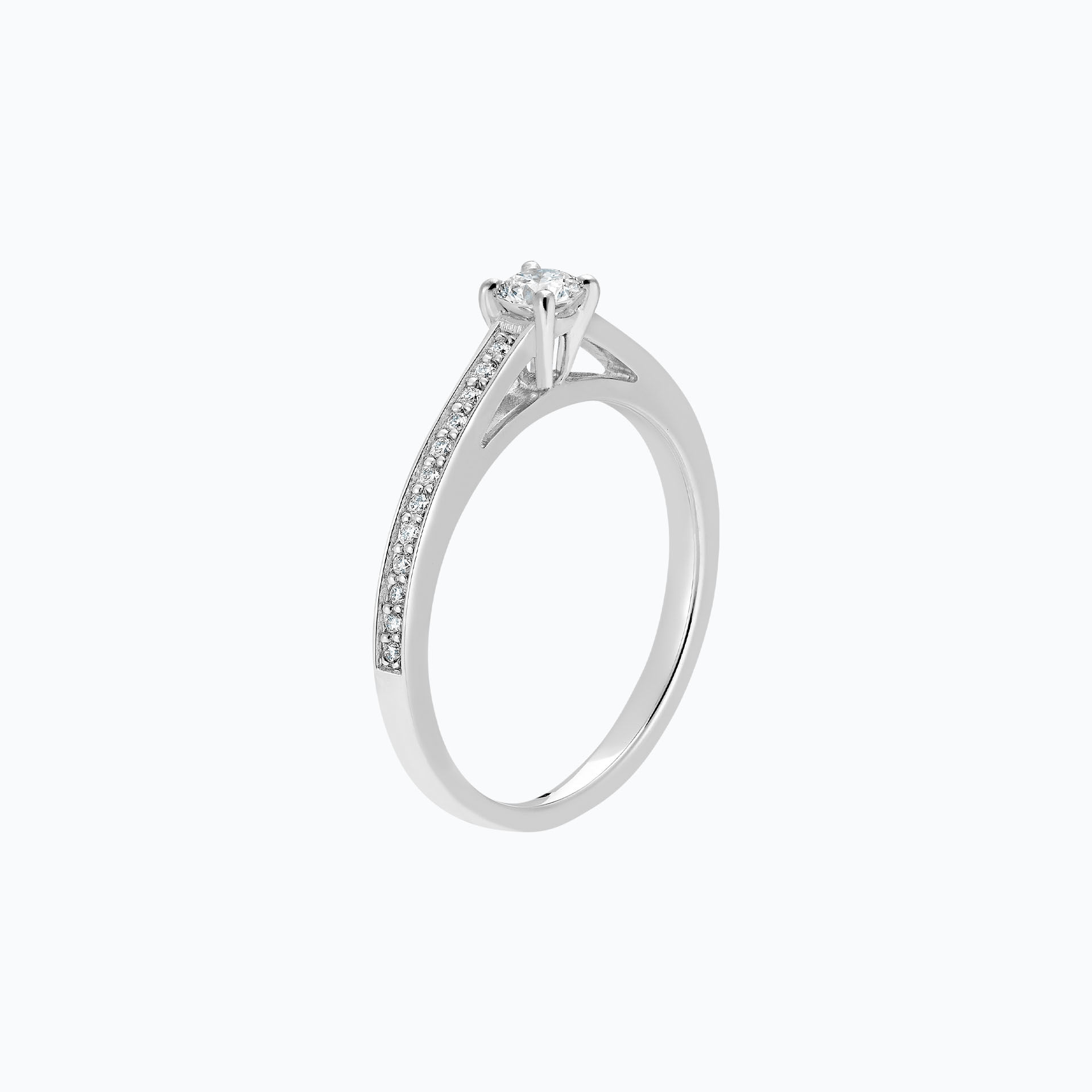 Solitaire Pavé Lagon Bleu 0.15 carat