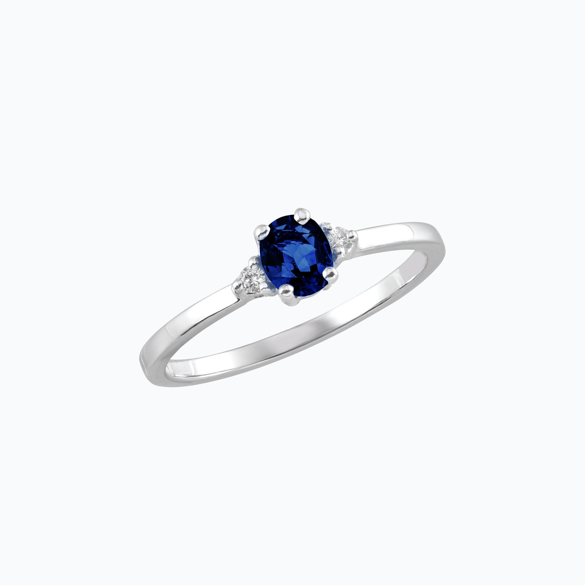Solitaire Elisabeth Saphir 6 x 4 mm