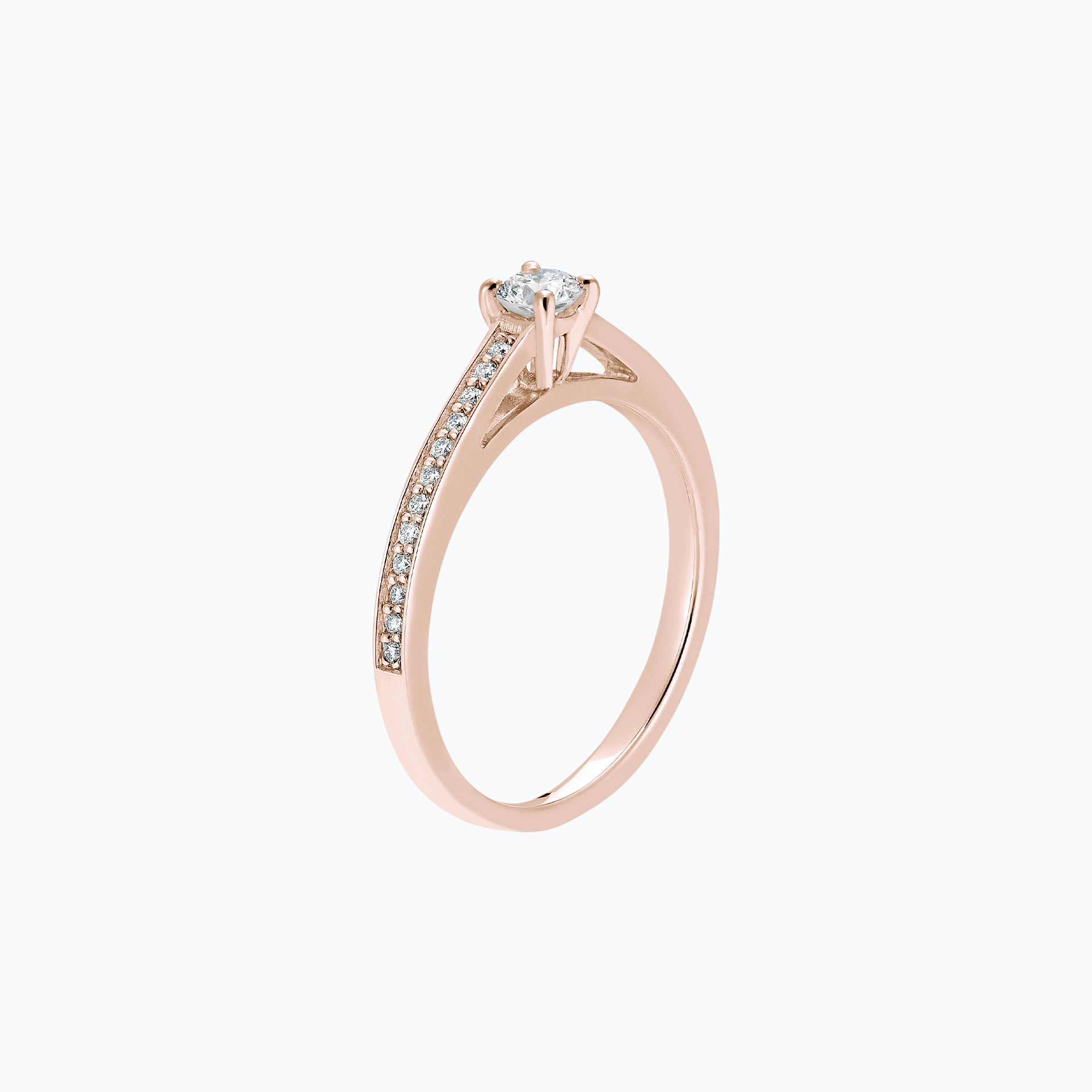 Solitaire Pavé Lagon Bleu 0.15 carat