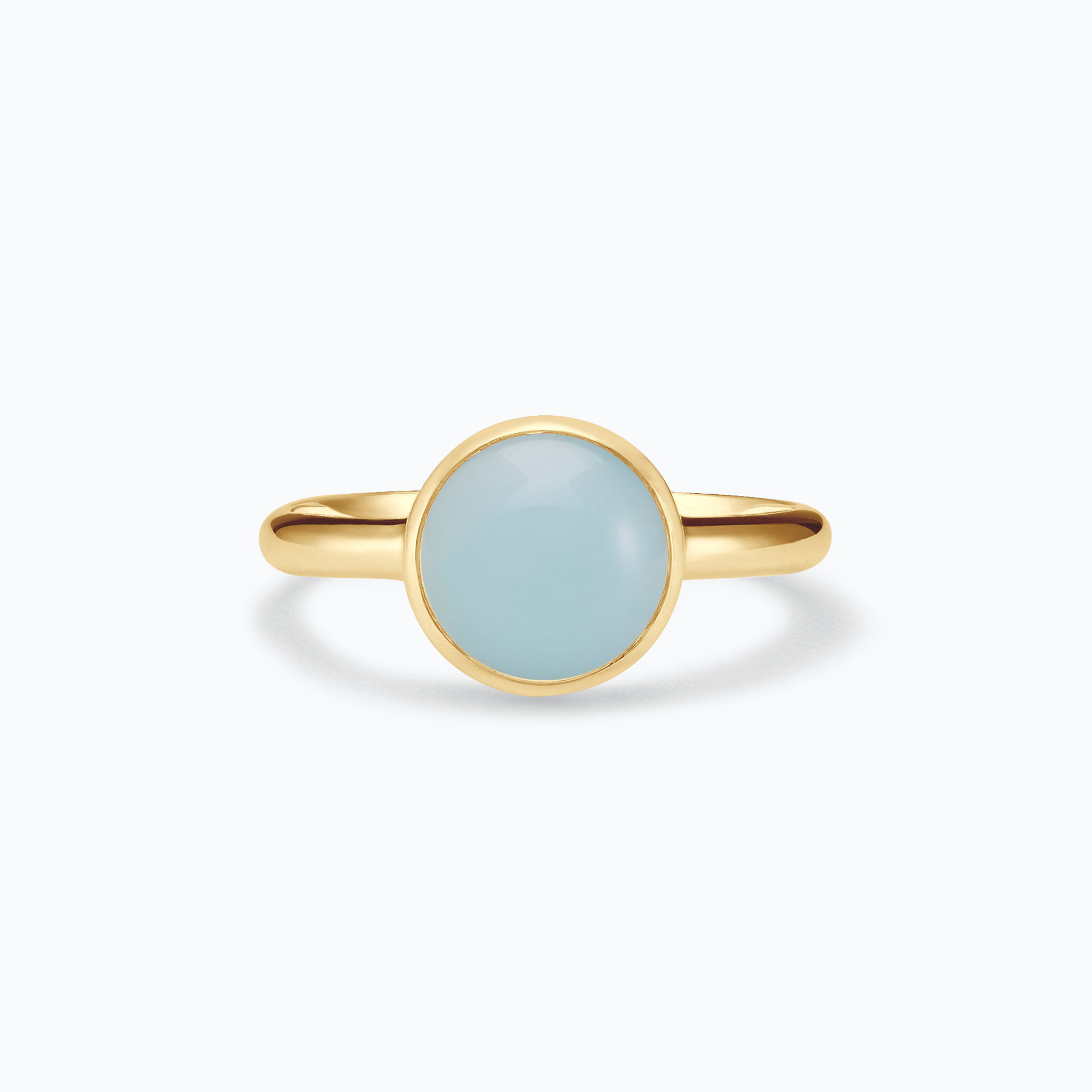 Bague Paradis Ronde Calcédoine Bleue