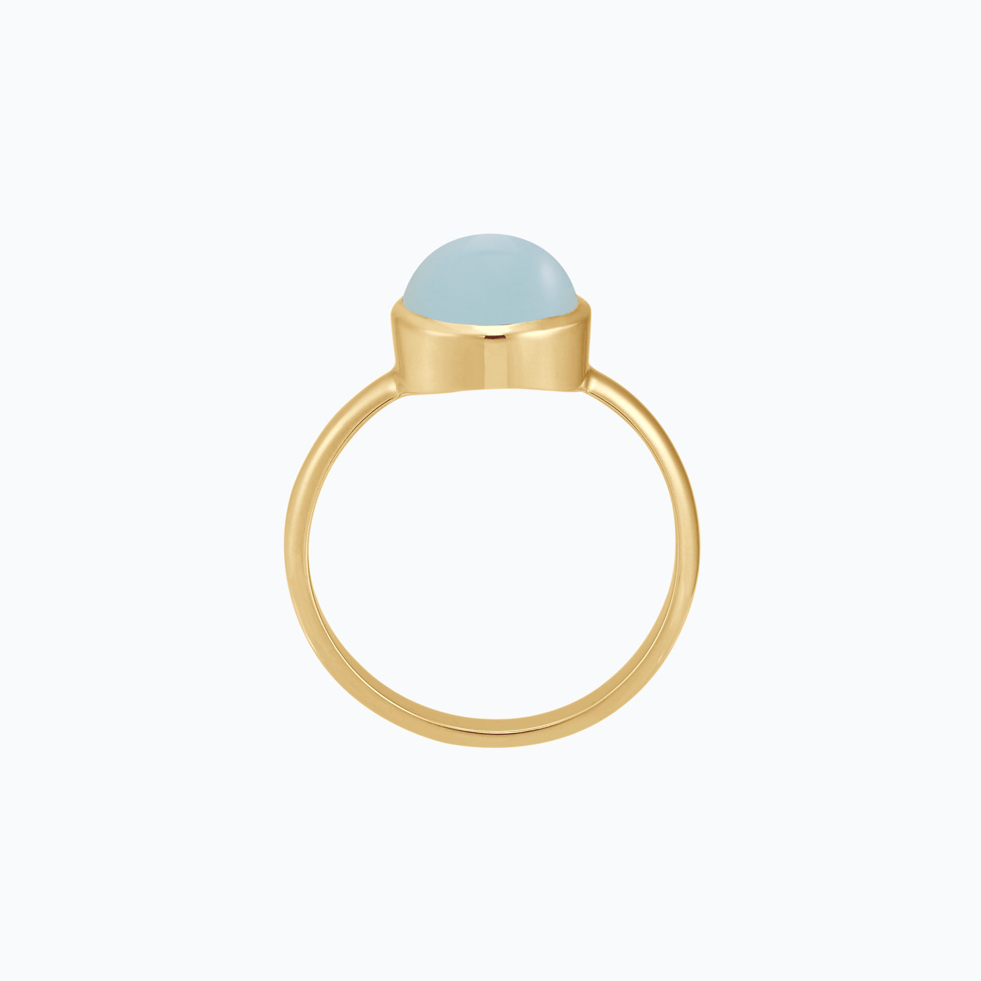Bague Paradis Ronde Calcédoine Bleue