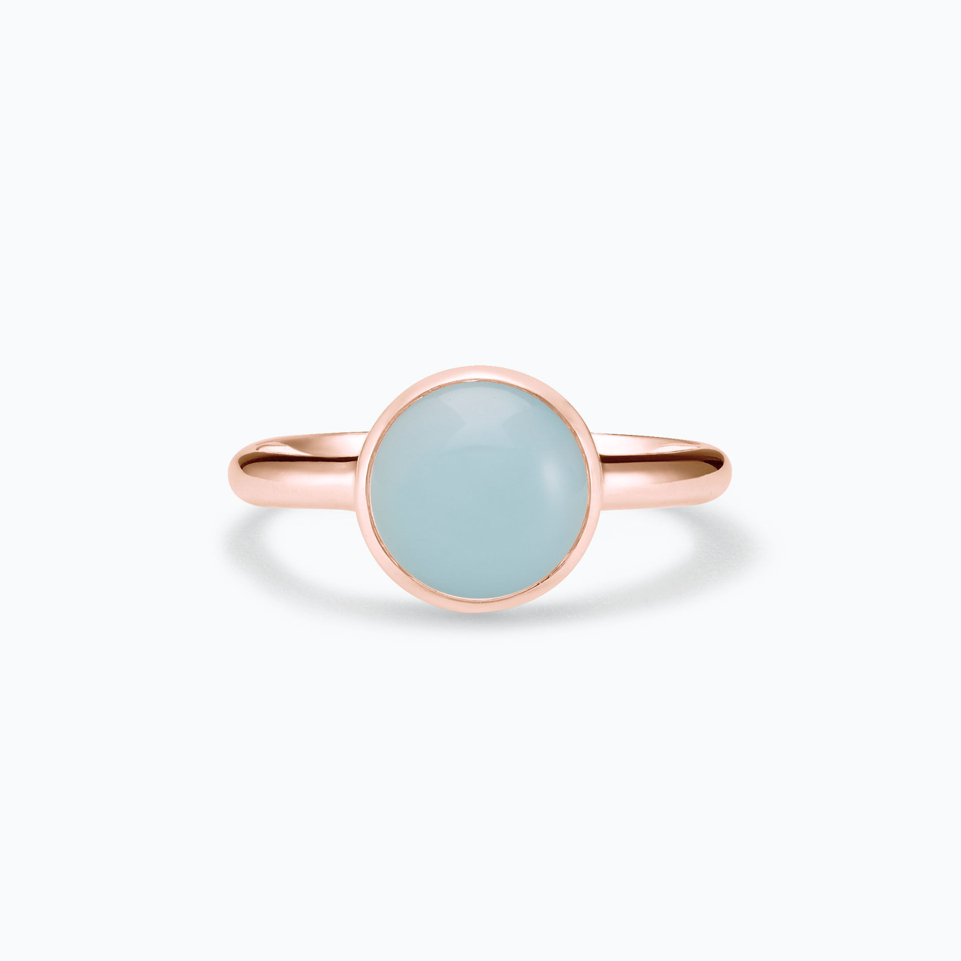 Bague Paradis Ronde Calcédoine Bleue