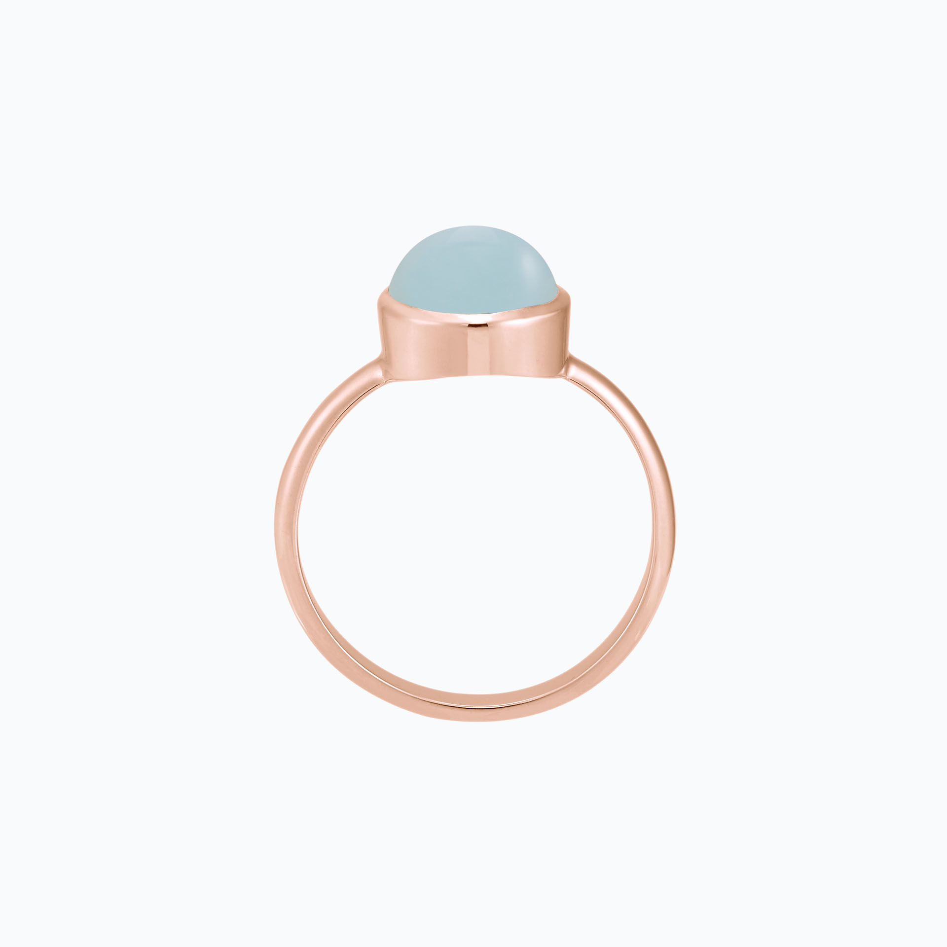 Bague Paradis Ronde Calcédoine Bleue