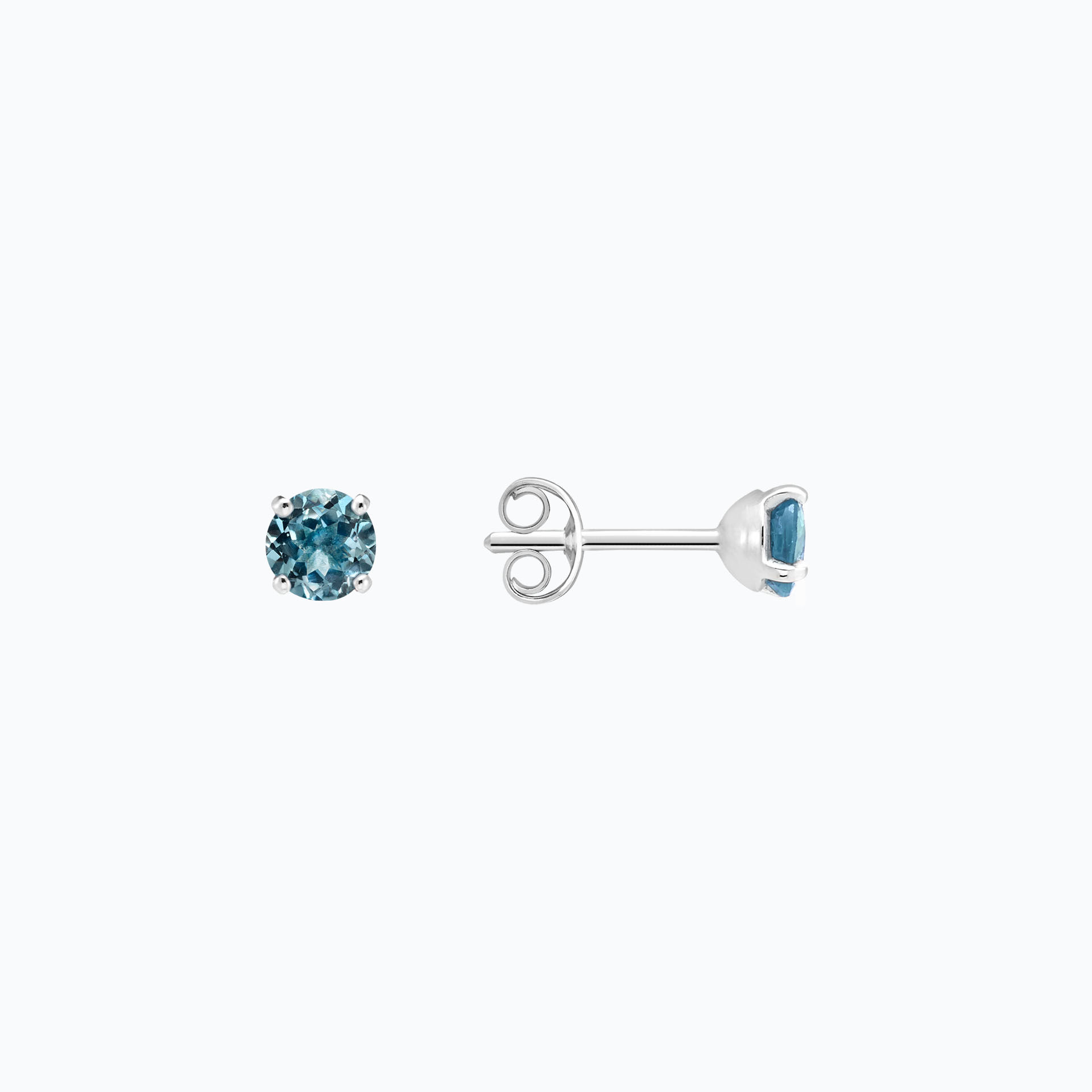 Boucles Alva Aigue-Marine 4.5 mm