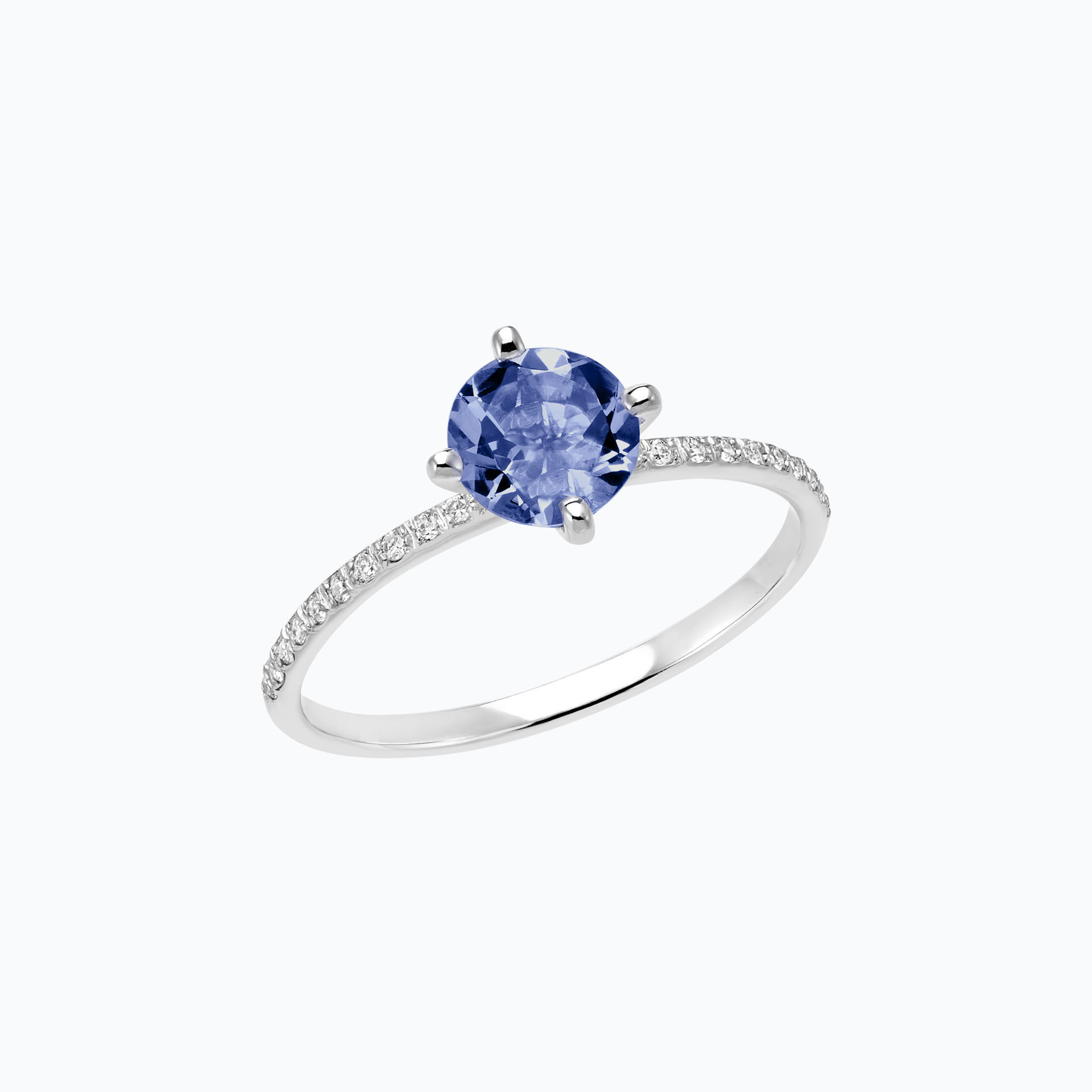 Solitaire Pavé Alva Tanzanite 6 mm